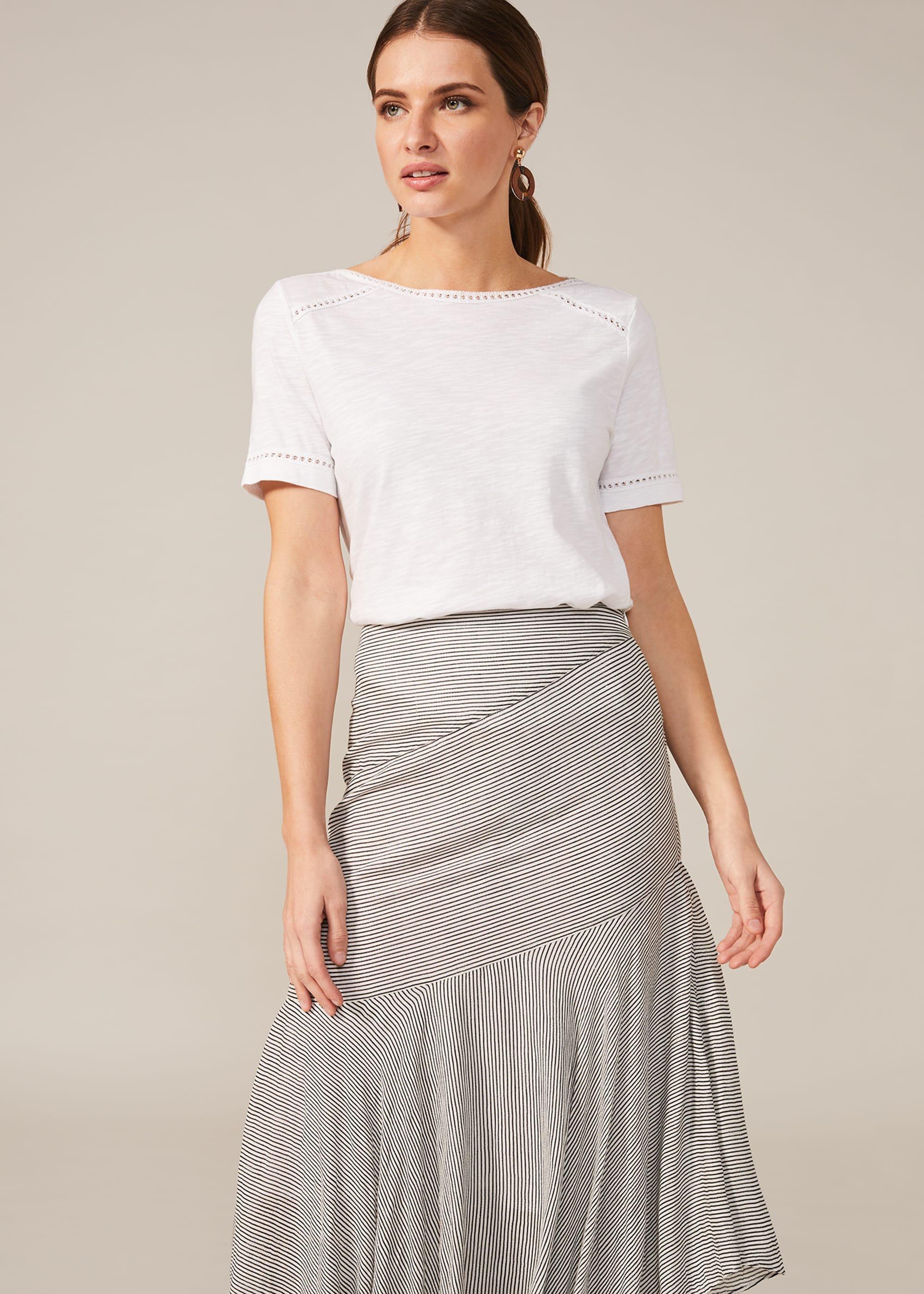 Tilia Stripe Midi Skirt