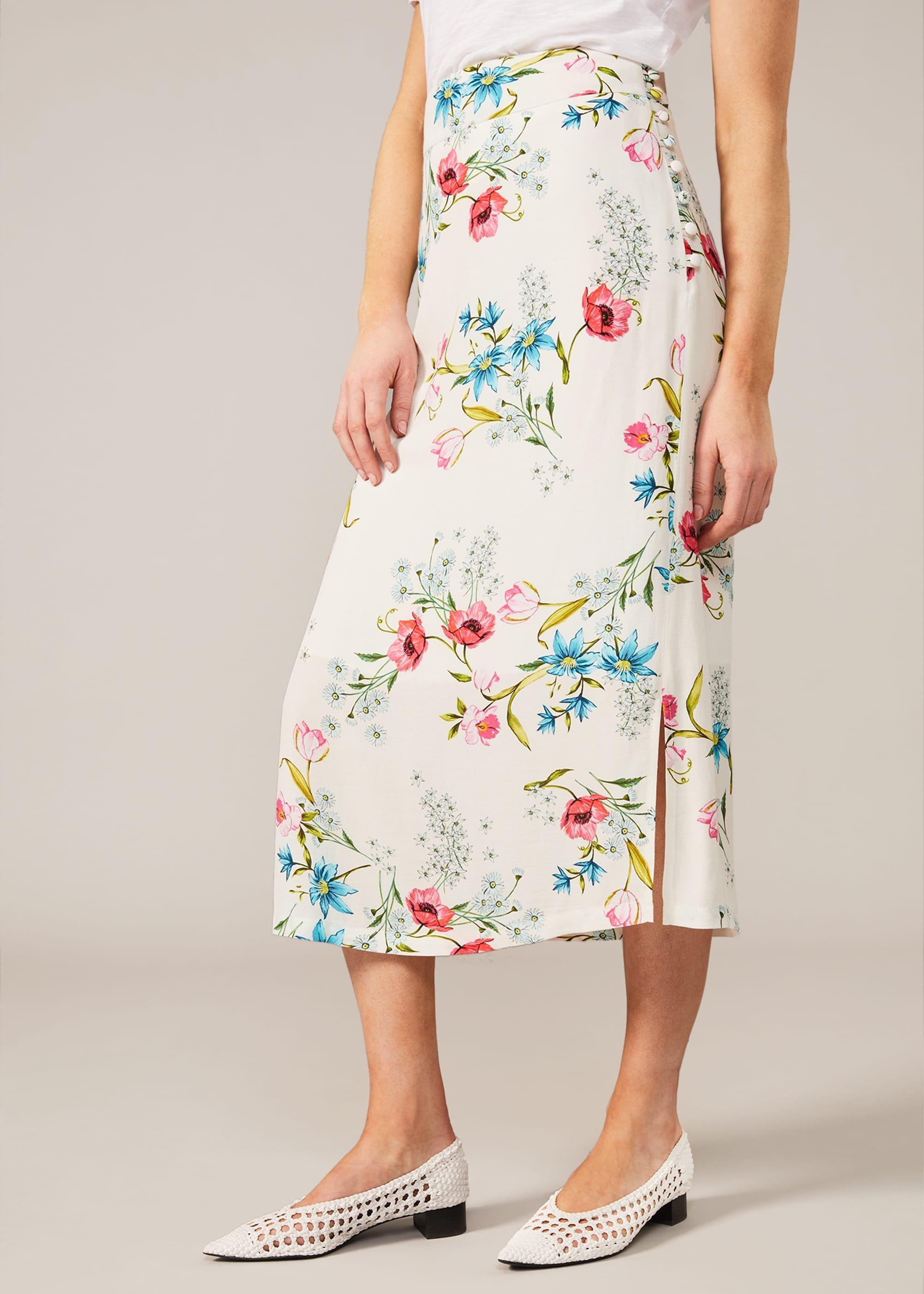 Natyla Floral Midi Skirt