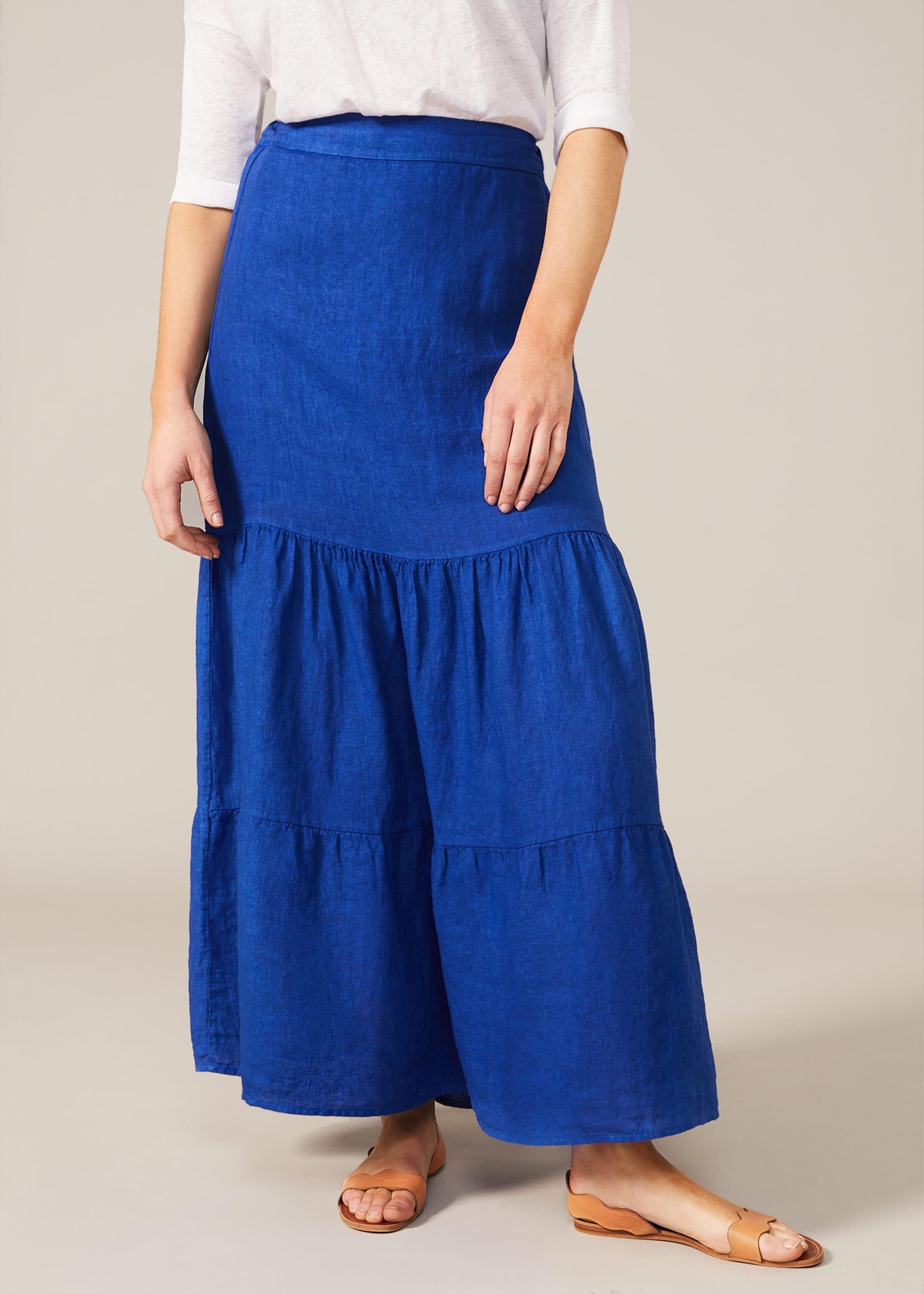 Arvinder Linen Tiered Maxi Skirt