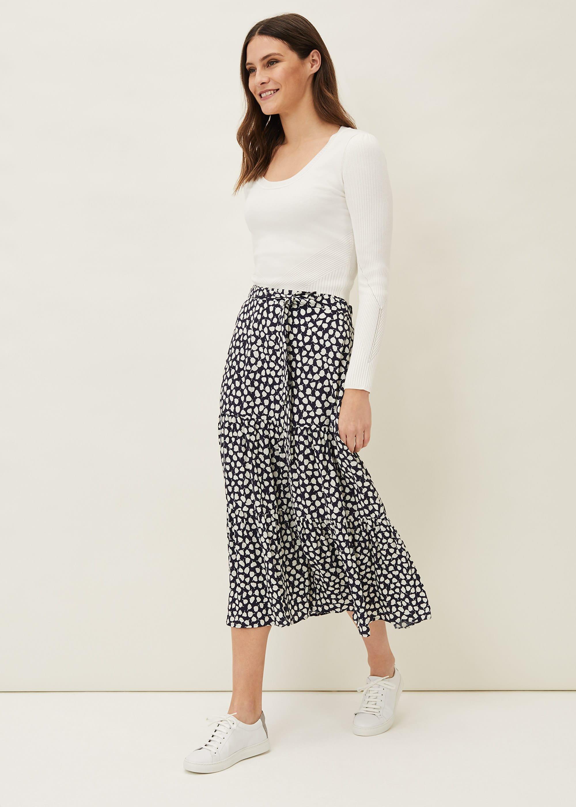 Tana Leaf Print Maxi Skirt