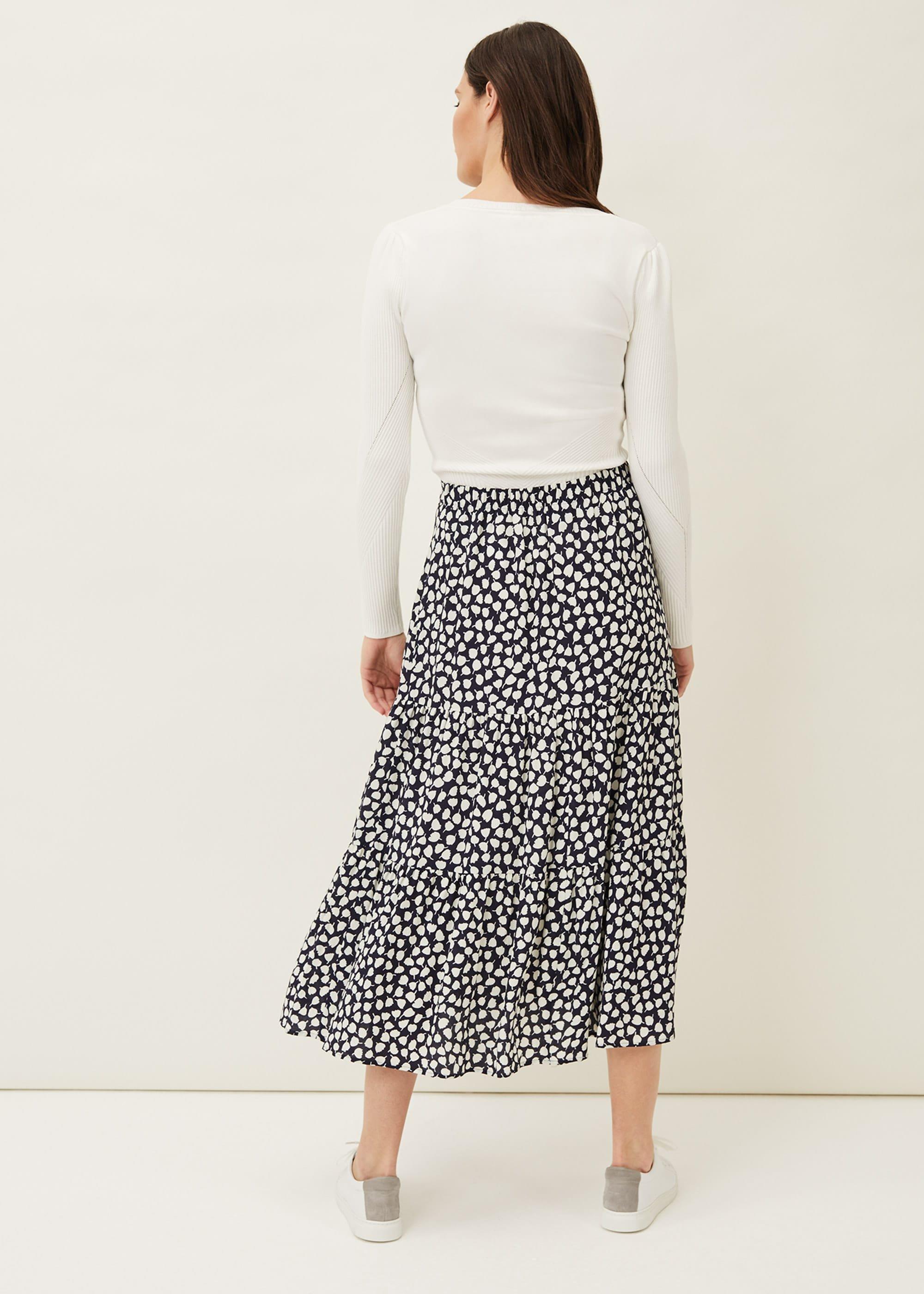 Tana Leaf Print Maxi Skirt