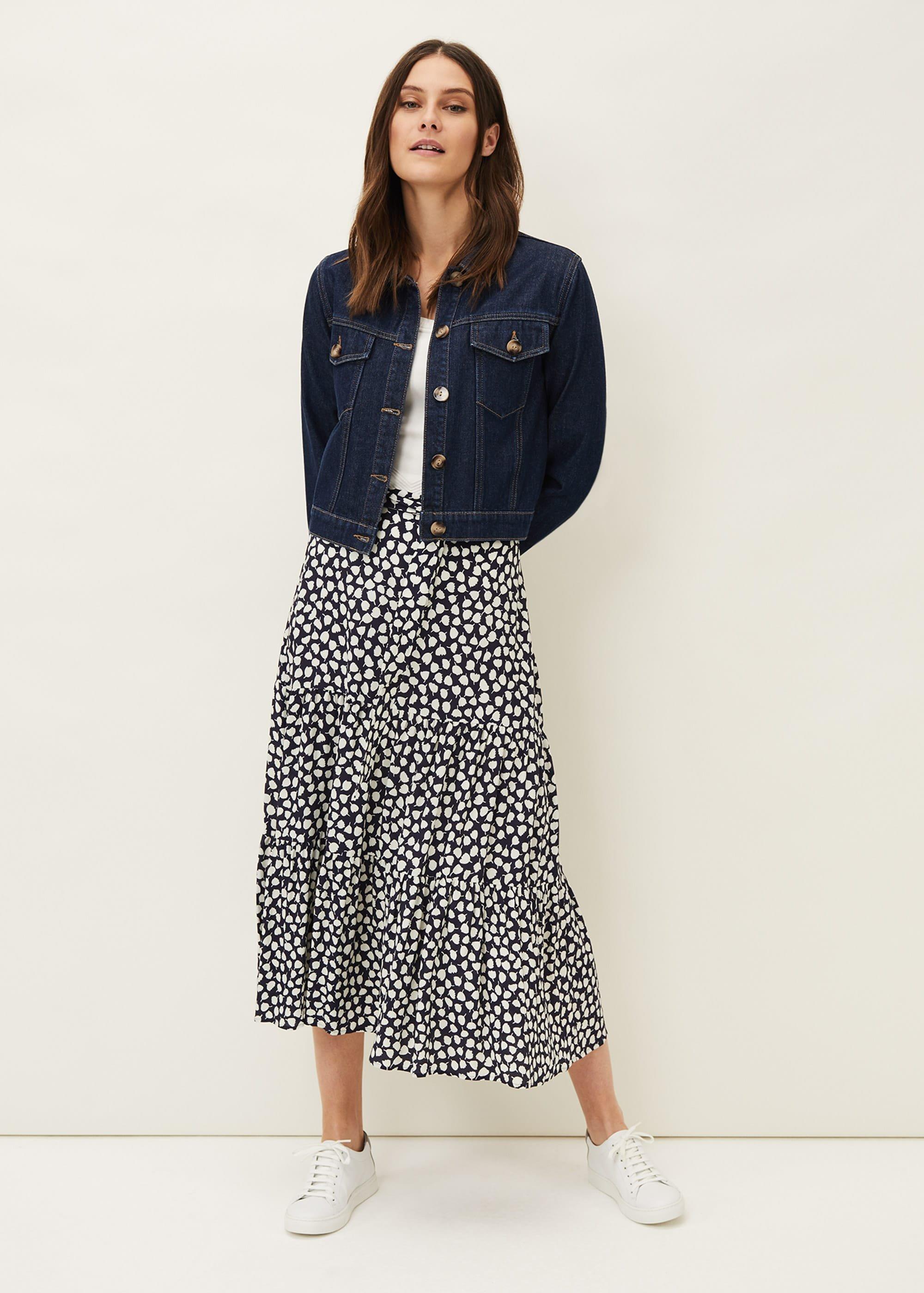 Tana Leaf Print Maxi Skirt