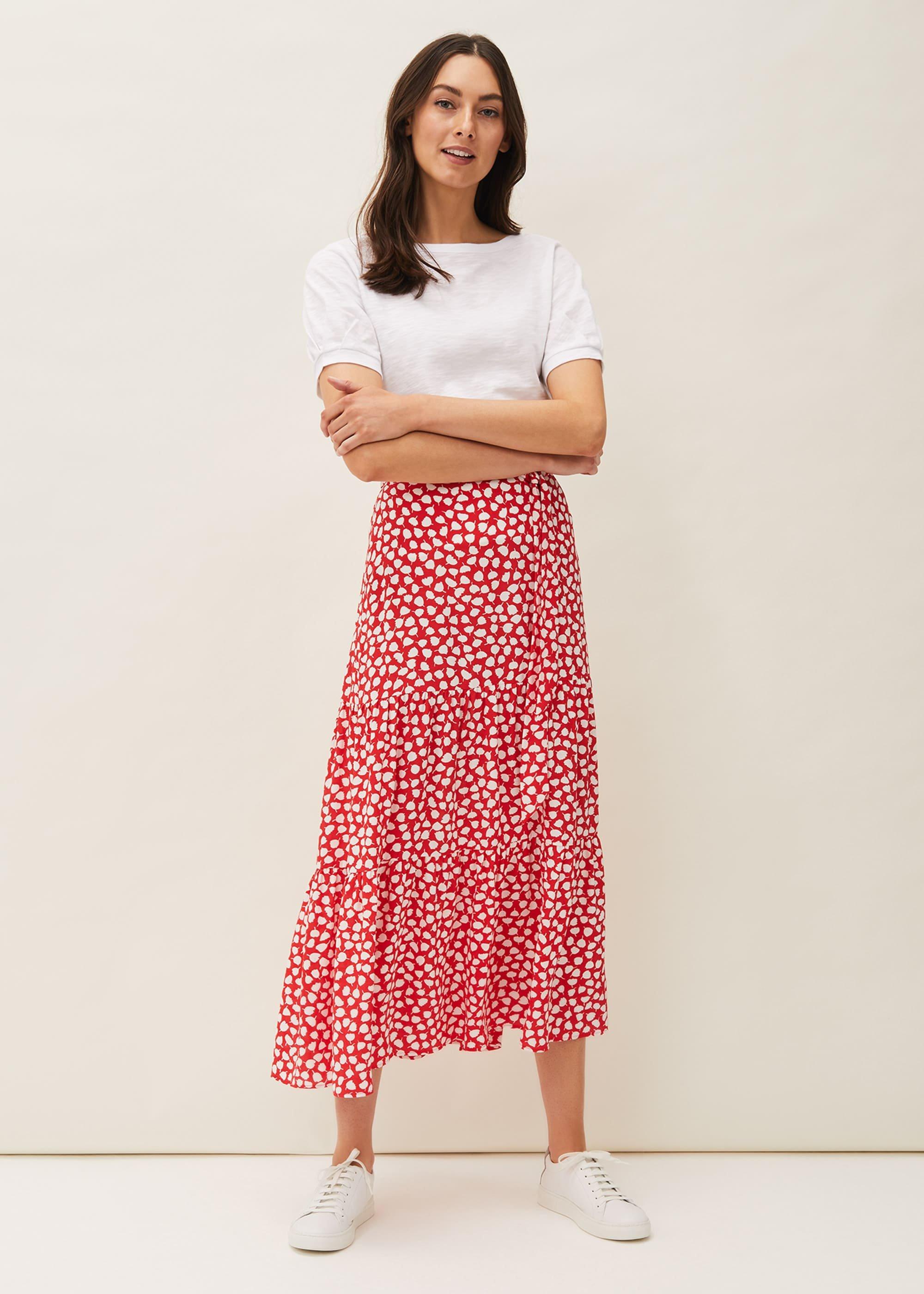 Tana Leaf Print Maxi Skirt