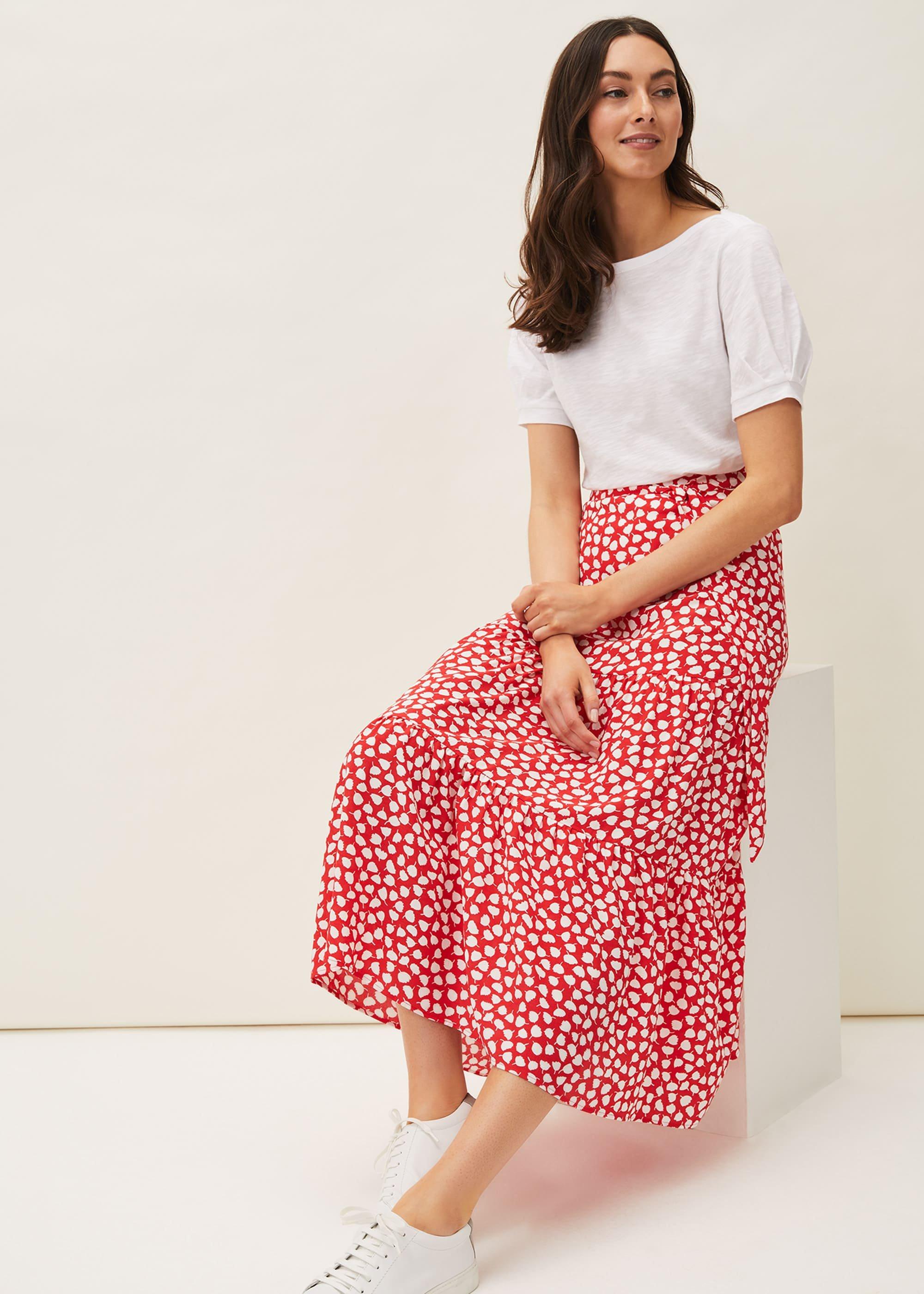 Tana Leaf Print Maxi Skirt