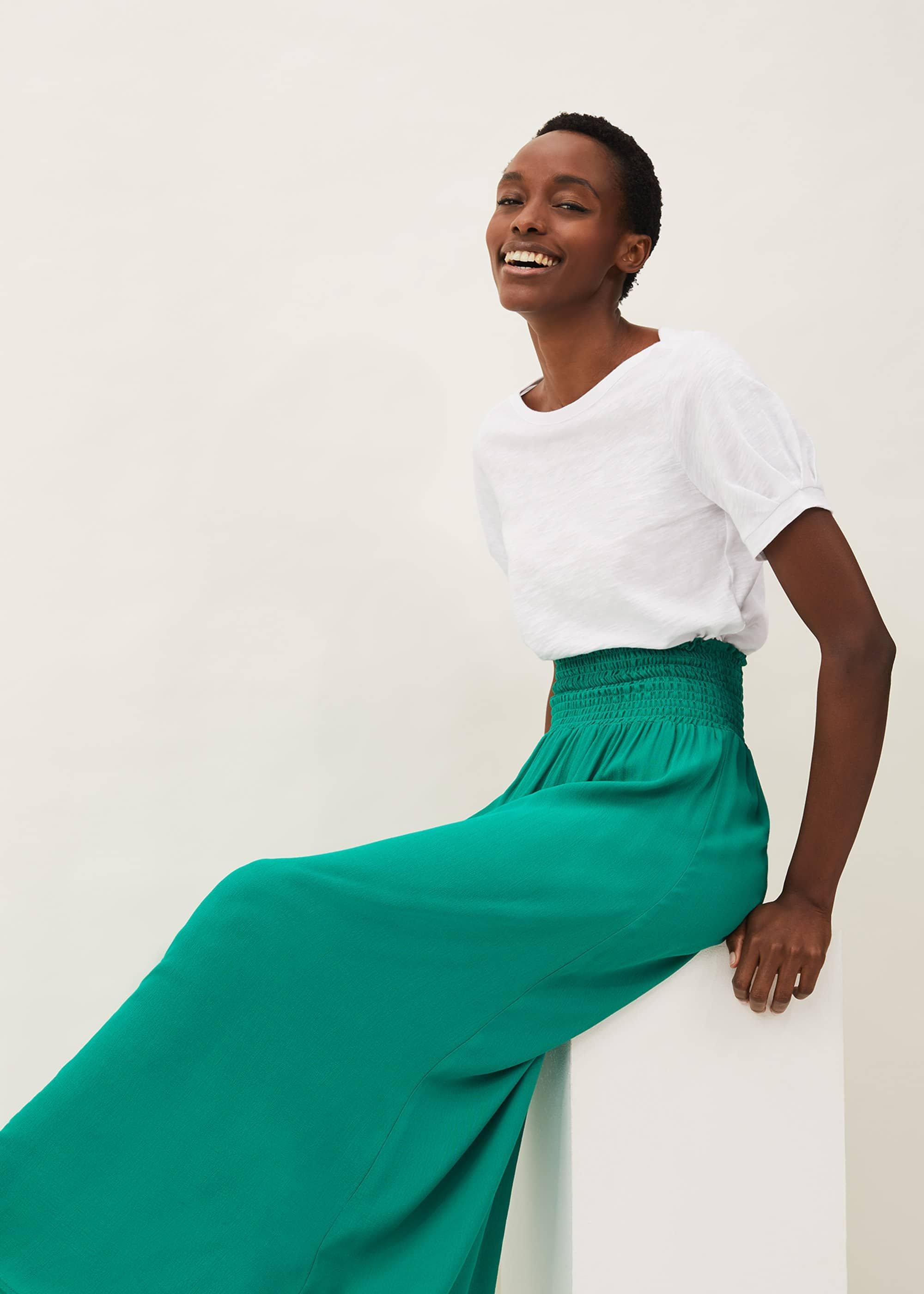 Grace Shirred Maxi Skirt