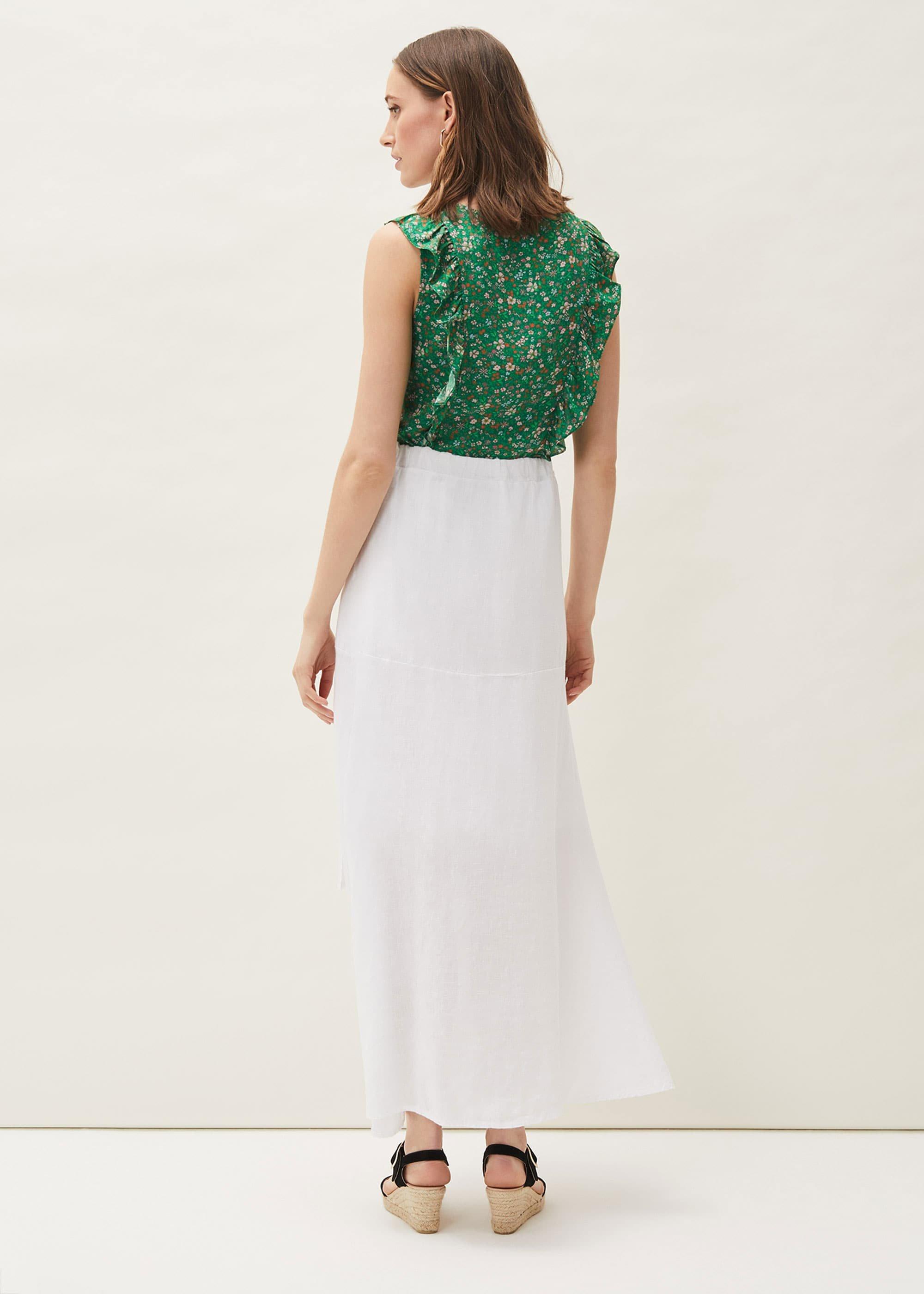 Phoebe Faux Wrap Linen Skirt