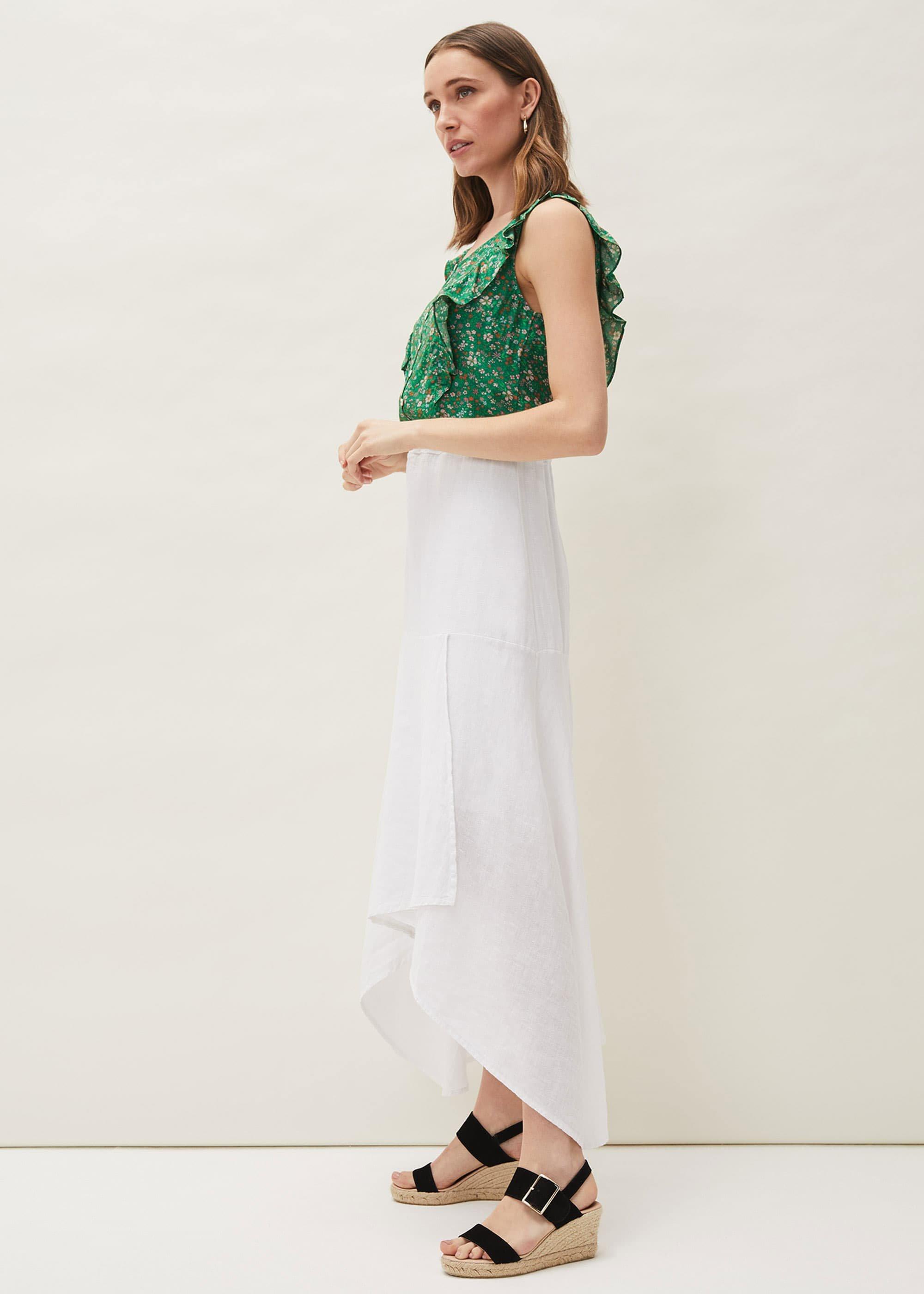 Phoebe Faux Wrap Linen Skirt