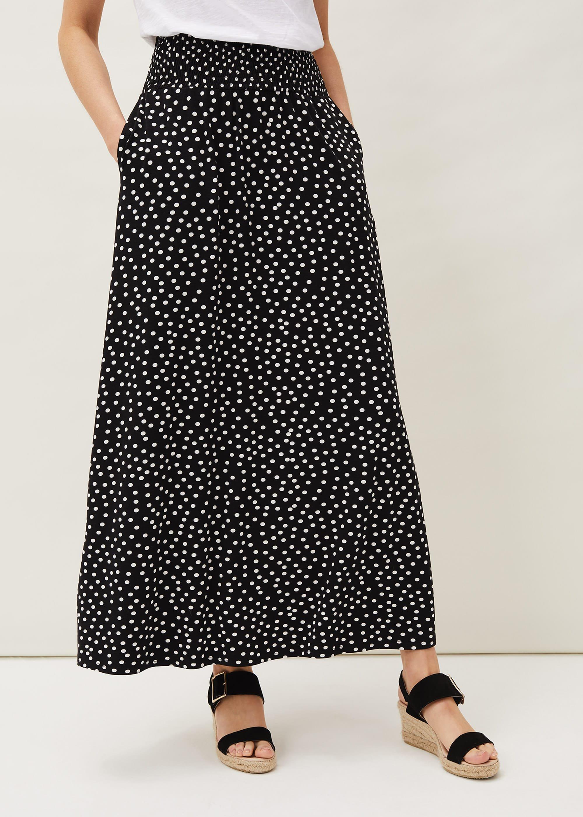 Connie Spot Print Maxi Skirt