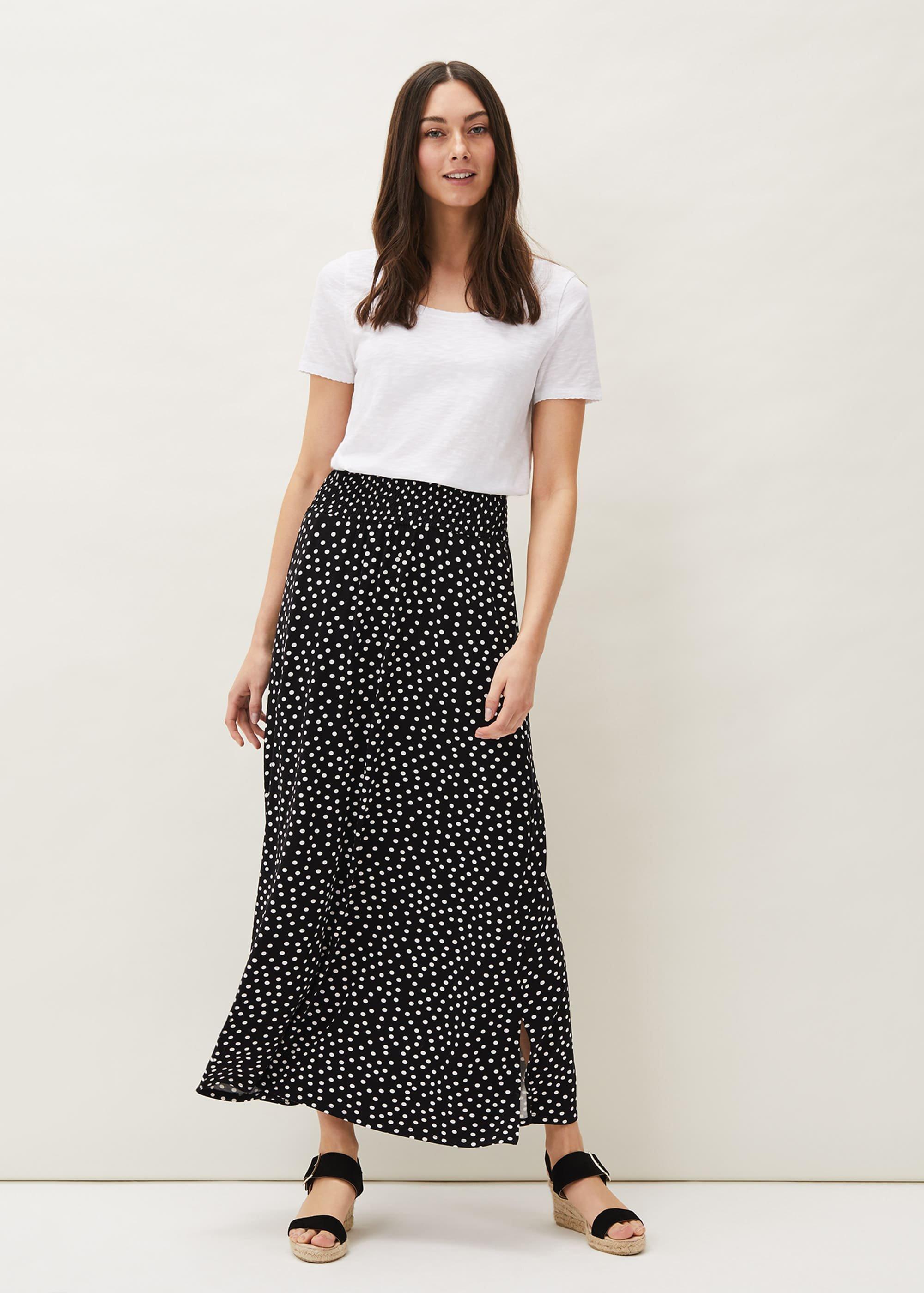 Connie Spot Print Maxi Skirt