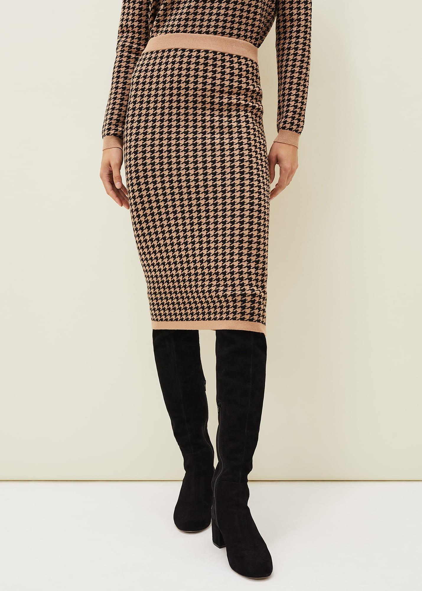 Soph Dogtooth Knitted Co-Ord Skirt