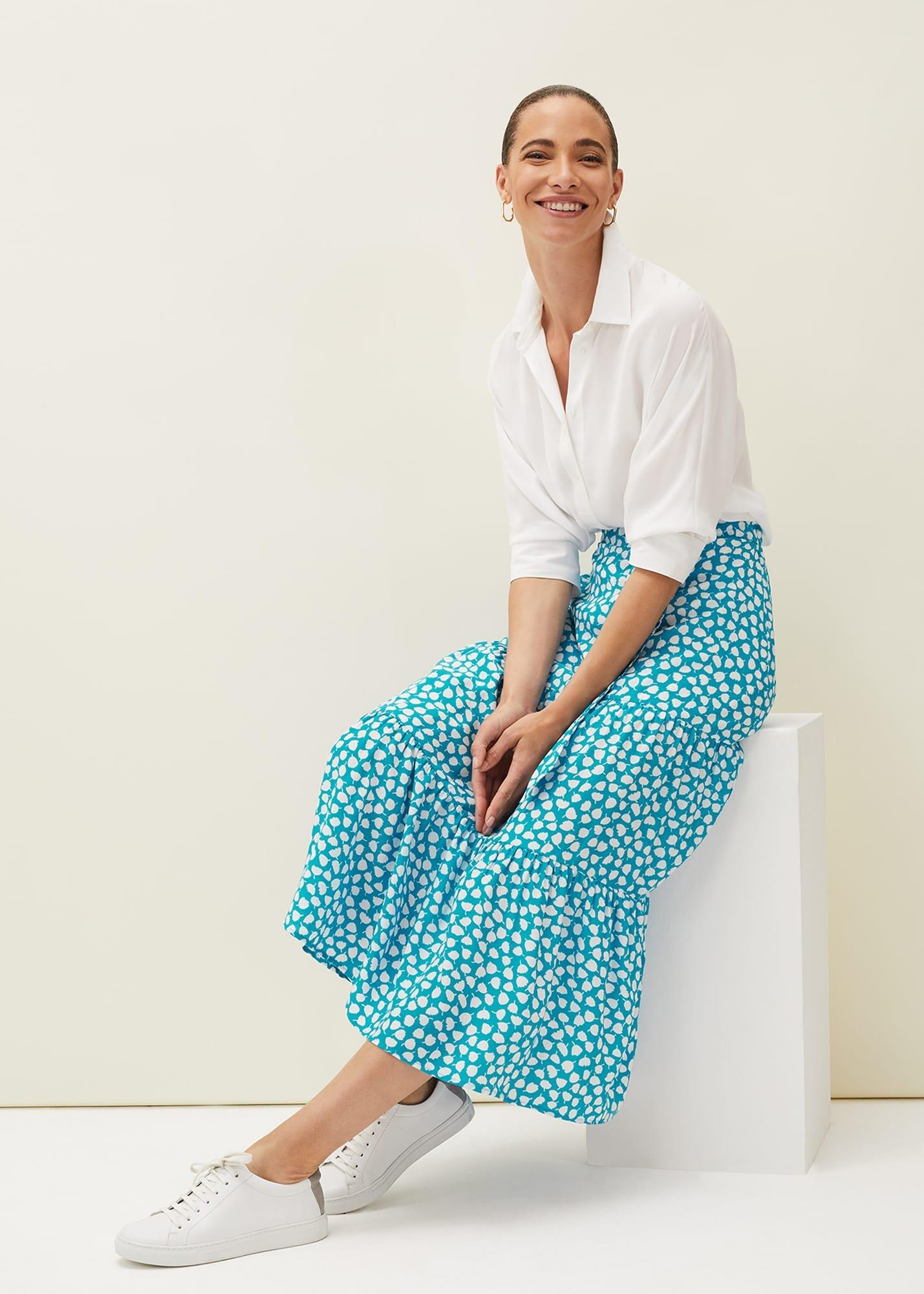 Tana Leaf Print Skirt