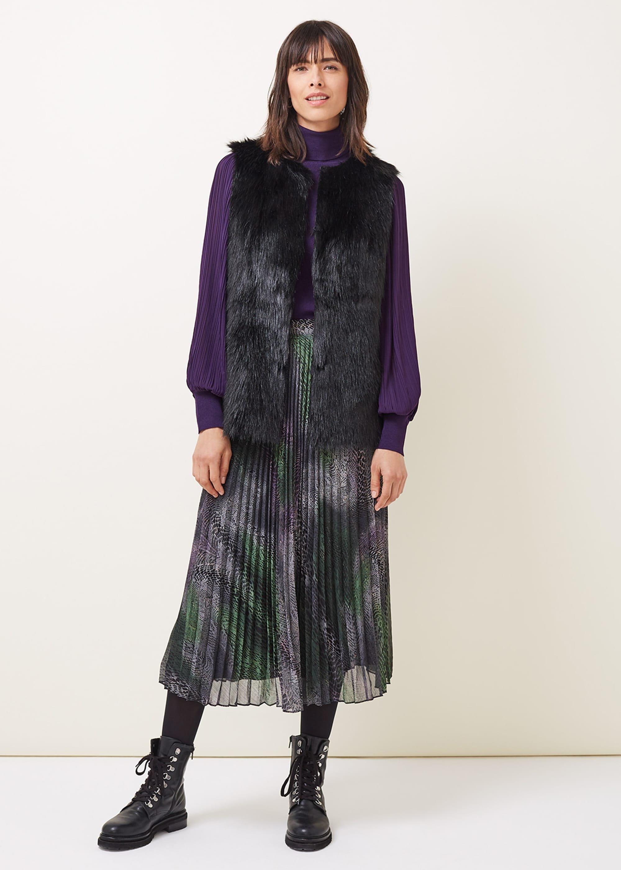 Camina Snake Print Pleated Maxi Skirt