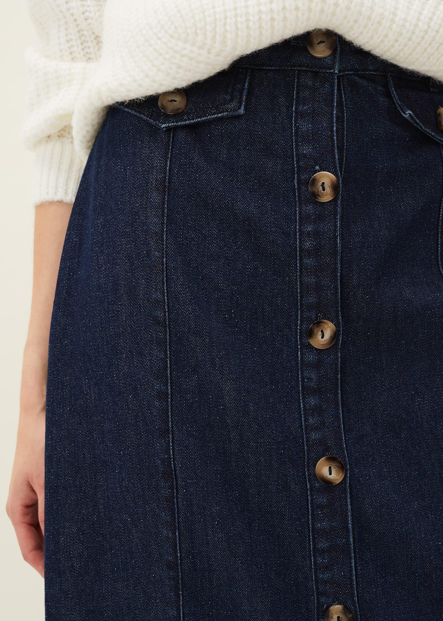 Jessa Denim Midi Pencil Skirt