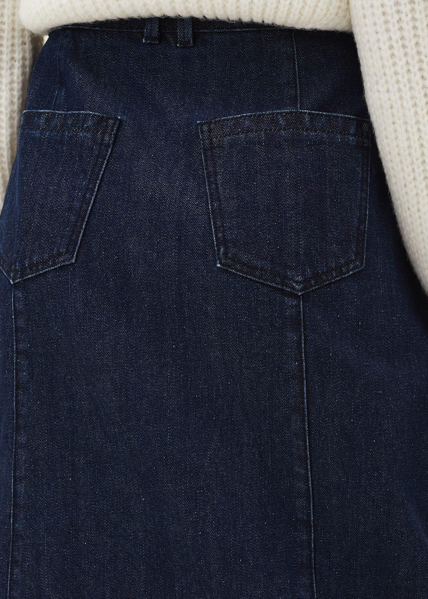 Jessa Denim Midi Pencil Skirt