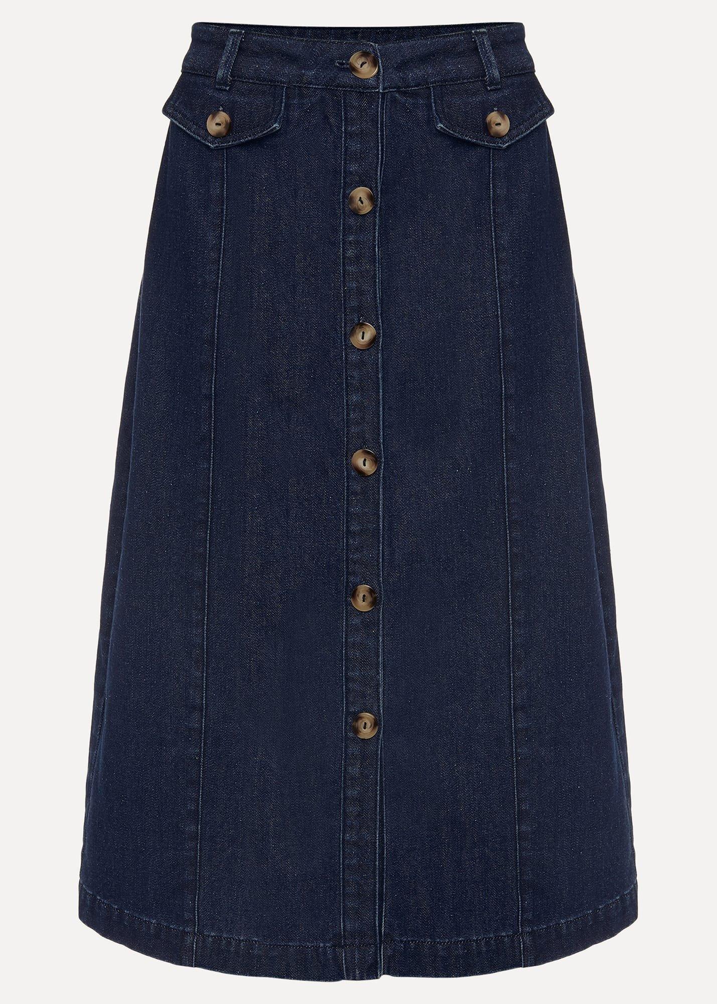 Jessa Denim Midi Pencil Skirt