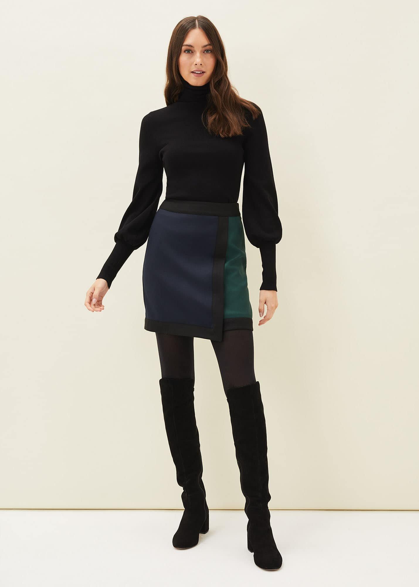 Natalie Colourblock Knitted Mini Skirt