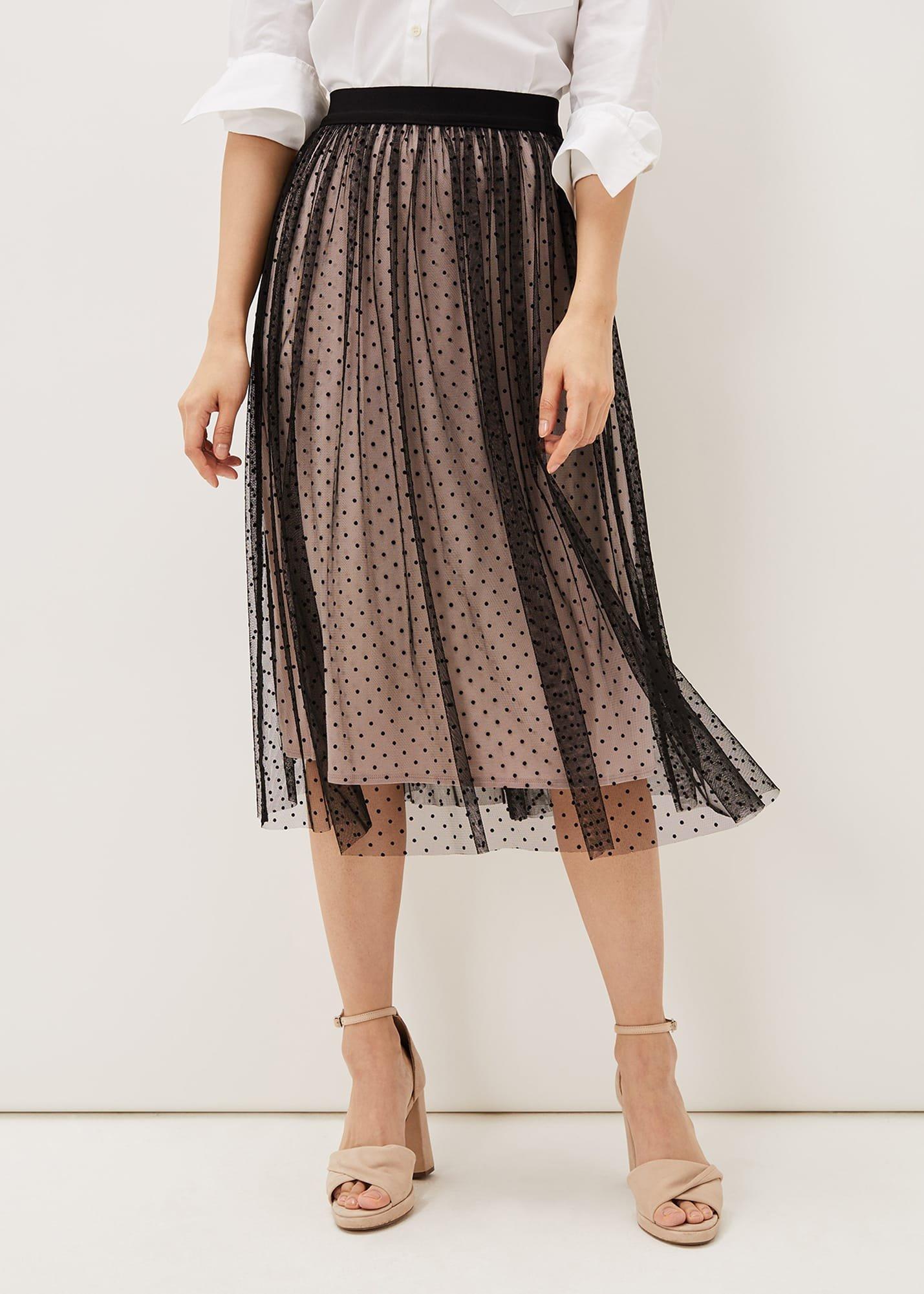 Maya Mesh Spot Skirt