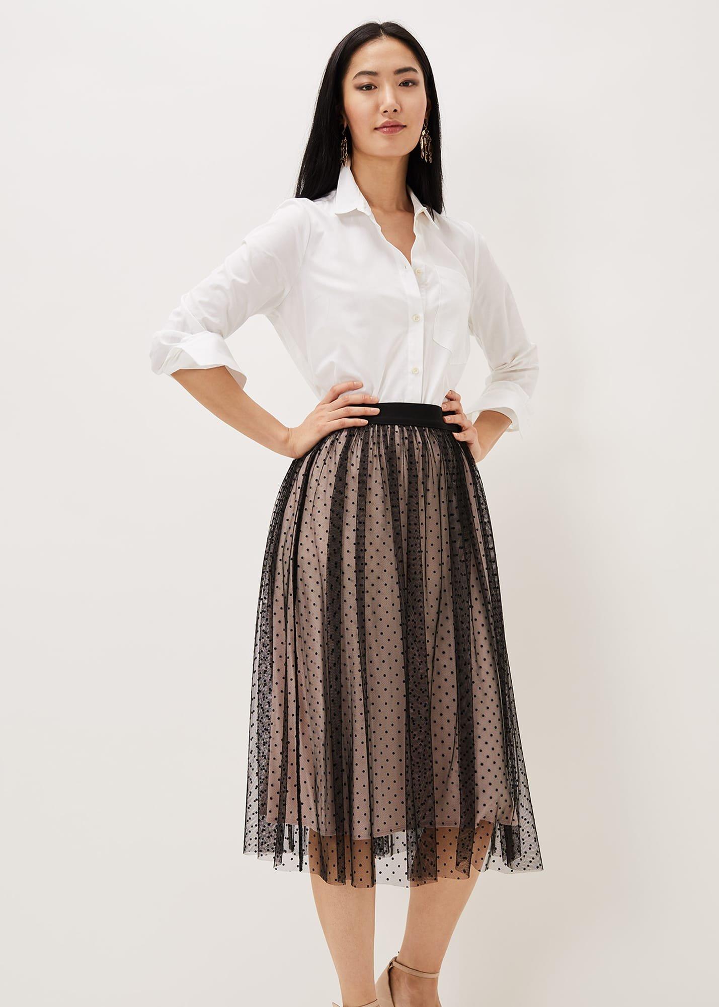 Maya Mesh Spot Skirt