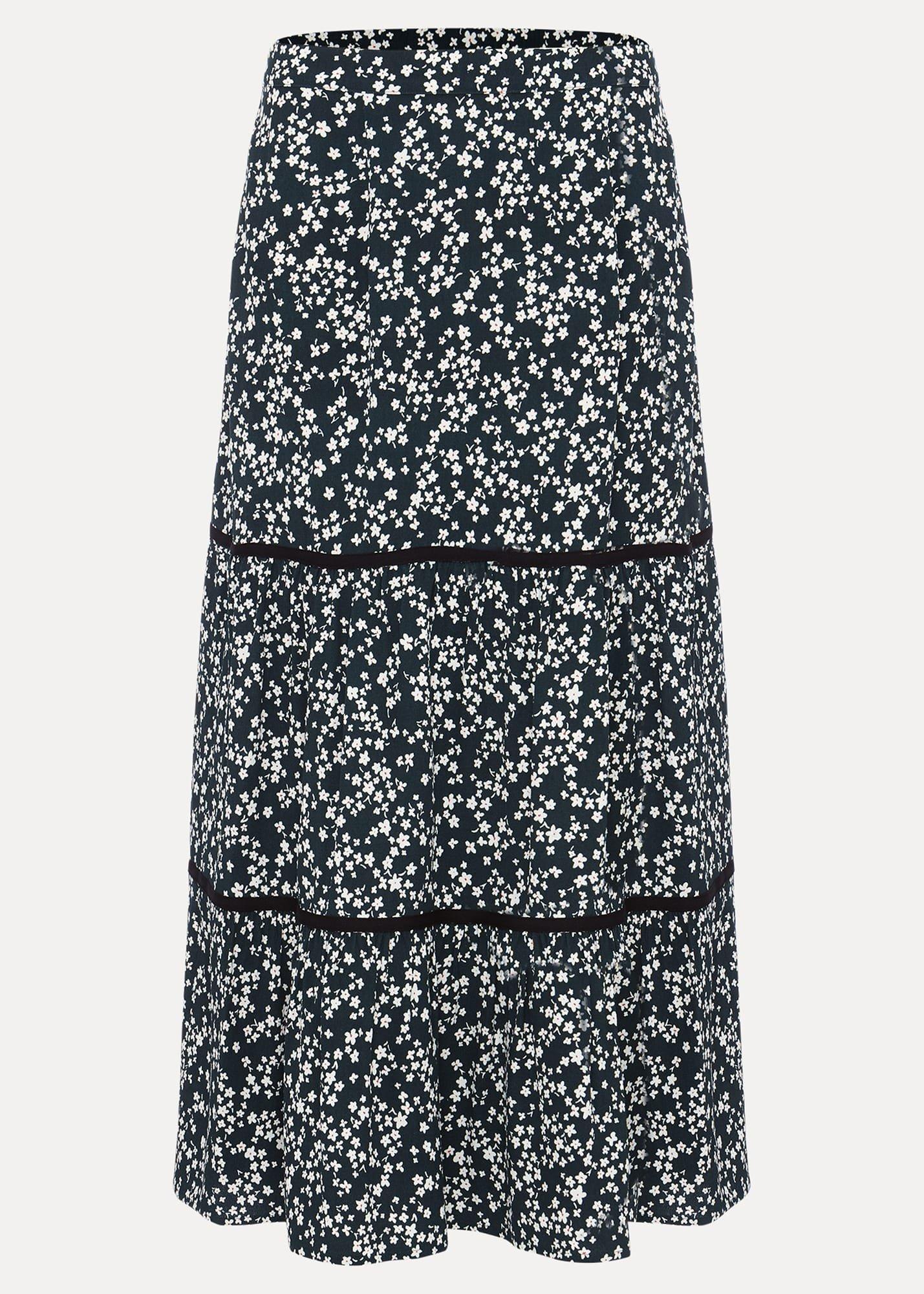 Lennox Ditsy Print Tiered Maxi Skirt