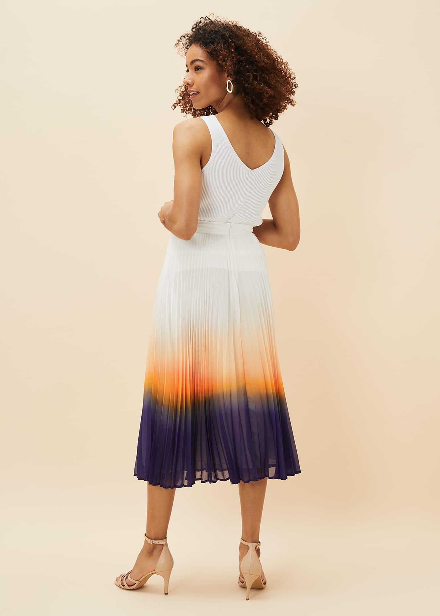 Raya Pleated Dip Dye Skirt