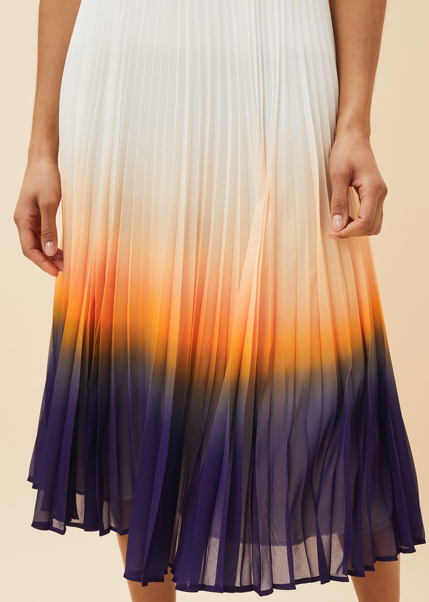 Raya Pleated Dip Dye Skirt