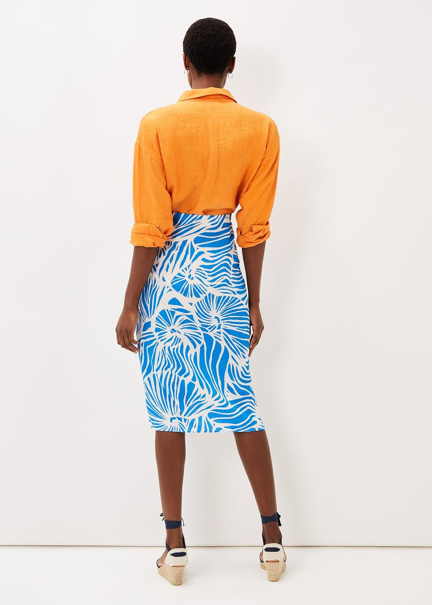 Dorothy Shell Print Wrap Skirt