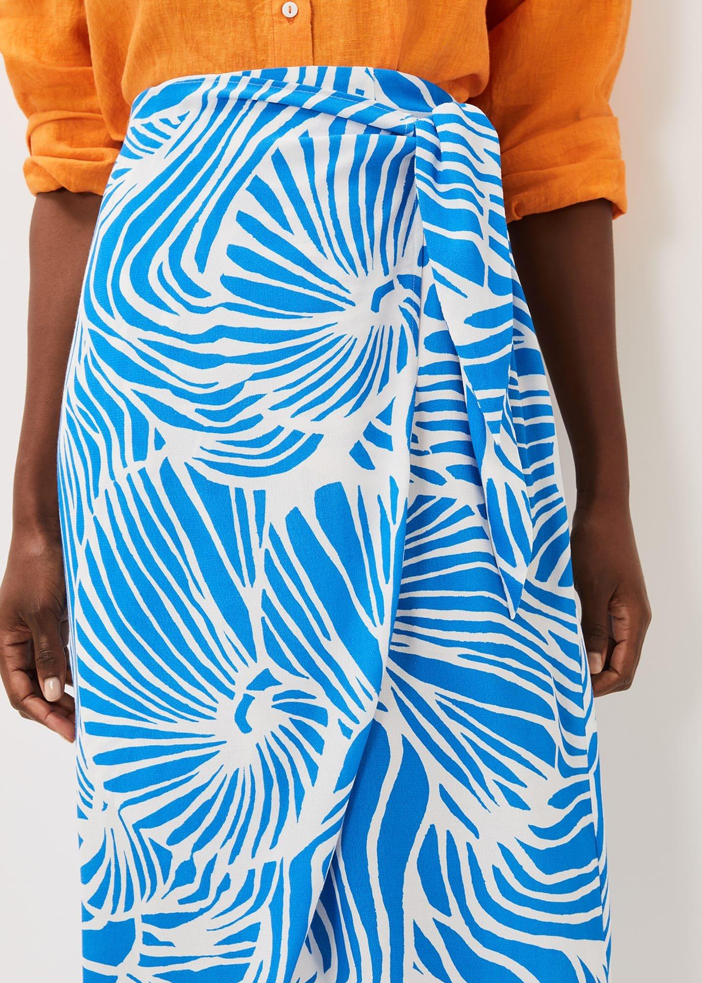 Dorothy Shell Print Wrap Skirt