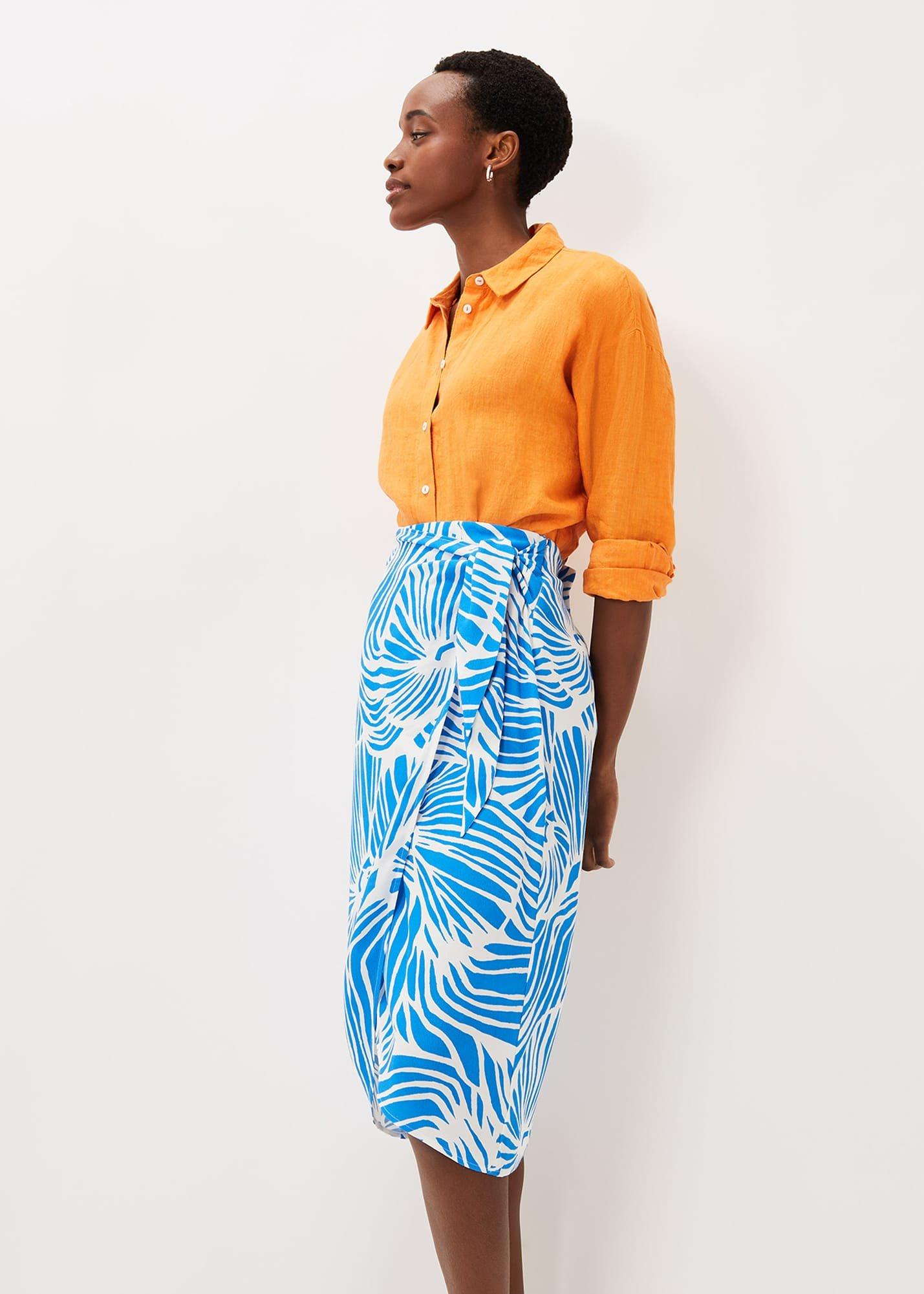 Dorothy Shell Print Wrap Skirt