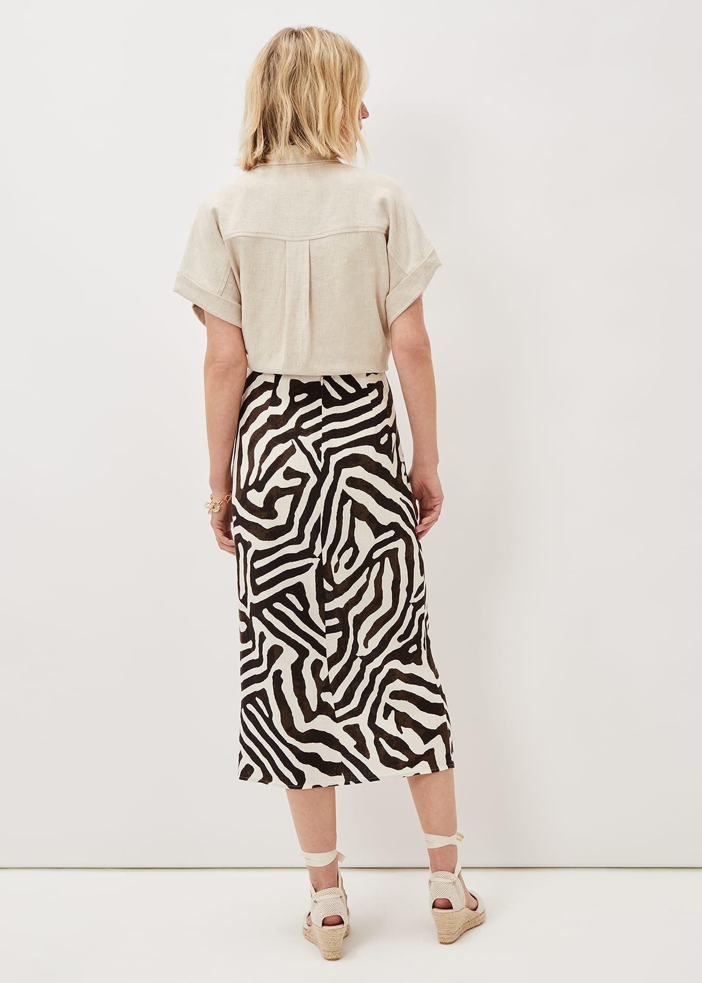 Isabelle Zebra Midi Skirt