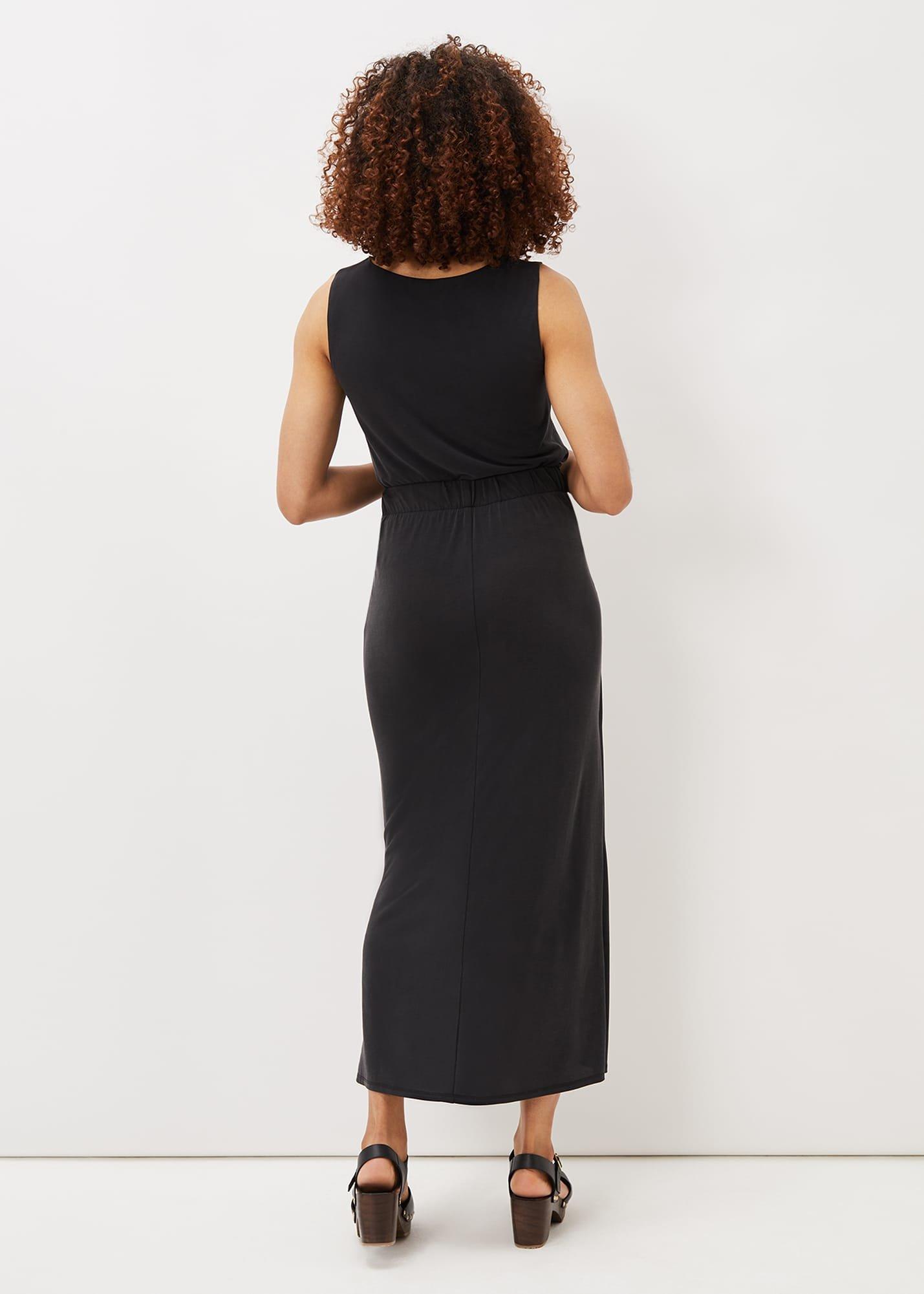 Nathalia Jersey Draped Midi Skirt