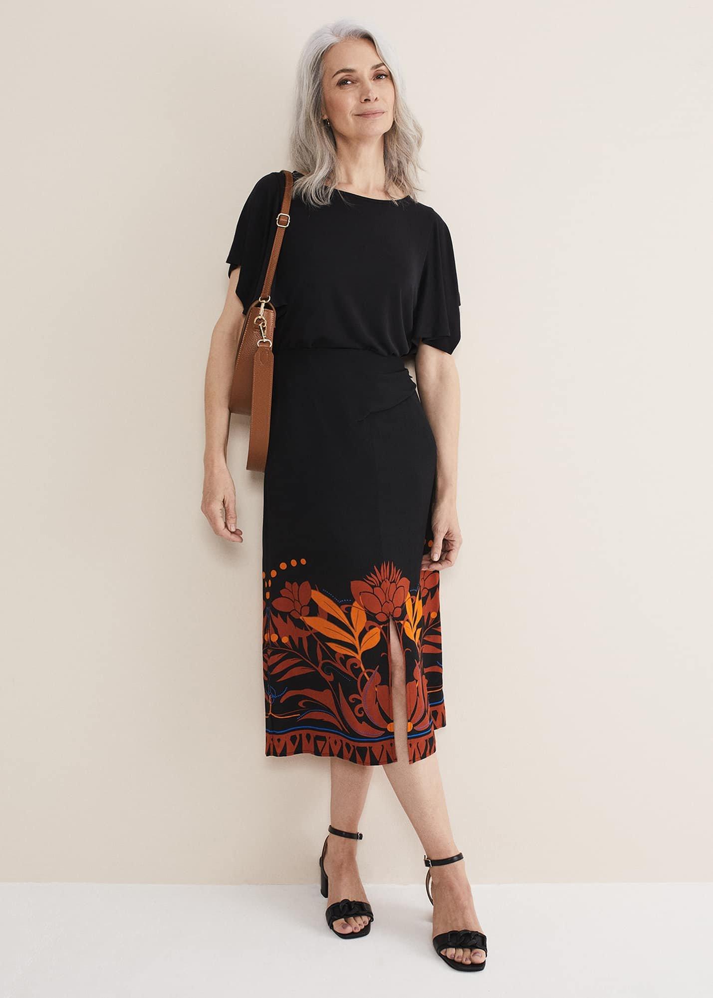 Bellita Placement Print Midi Skirt