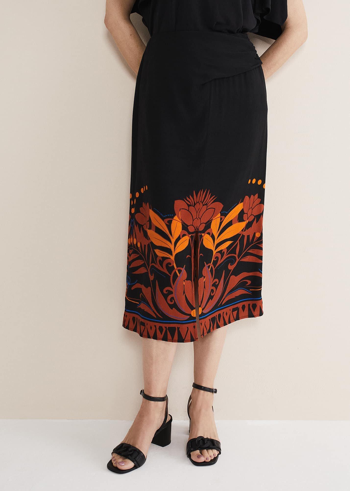 Bellita Placement Print Midi Skirt