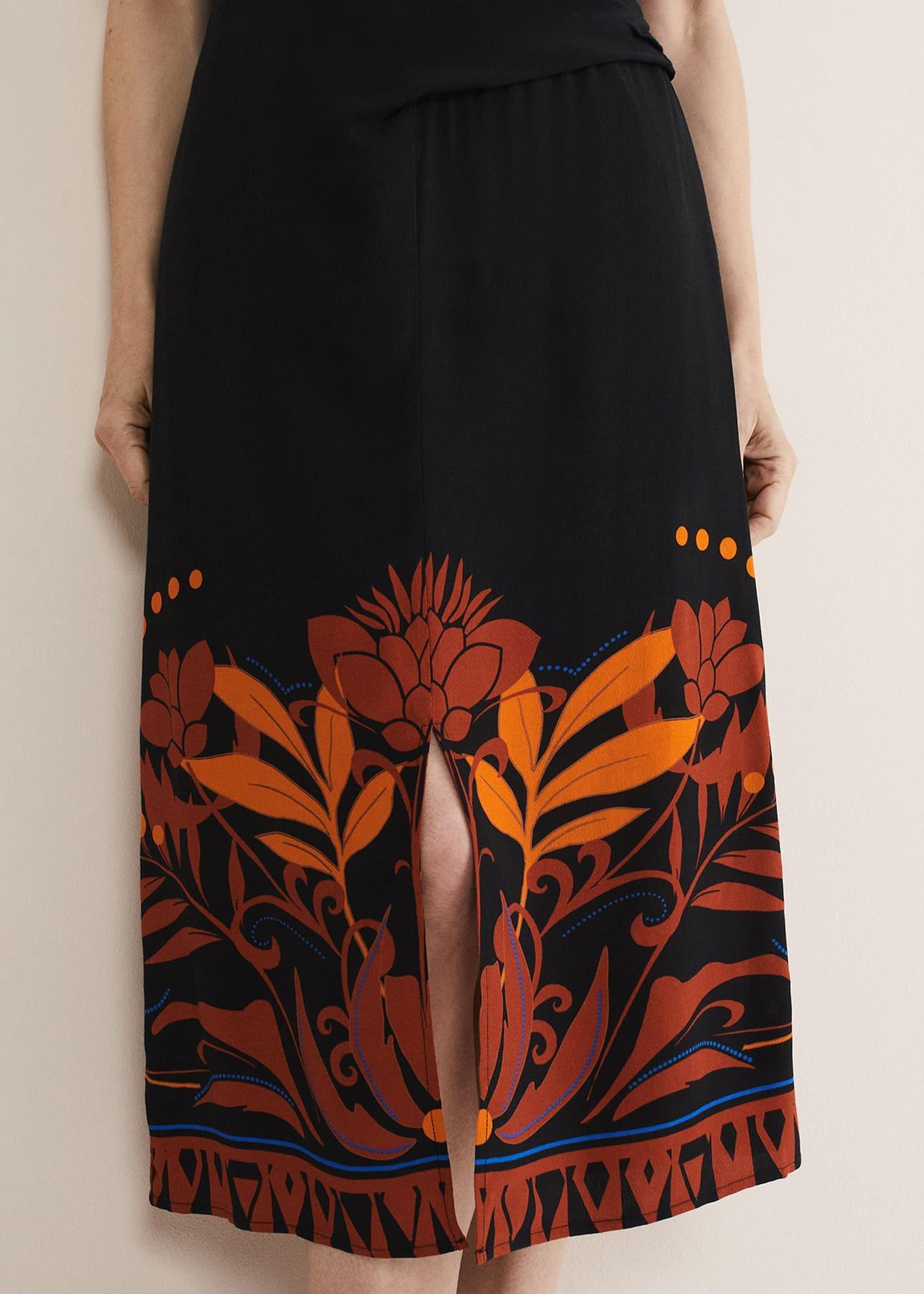 Bellita Placement Print Midi Skirt