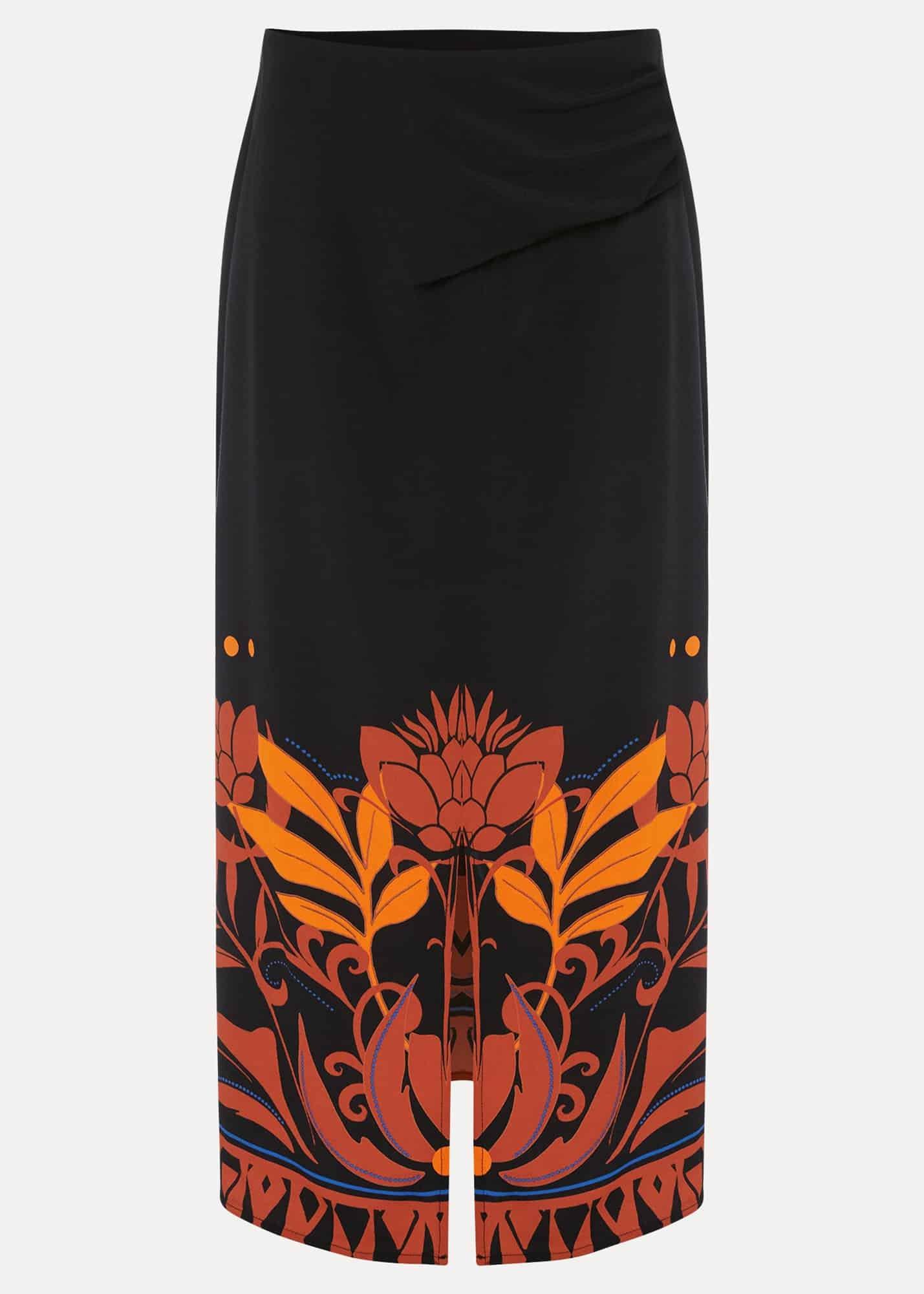 Bellita Placement Print Midi Skirt