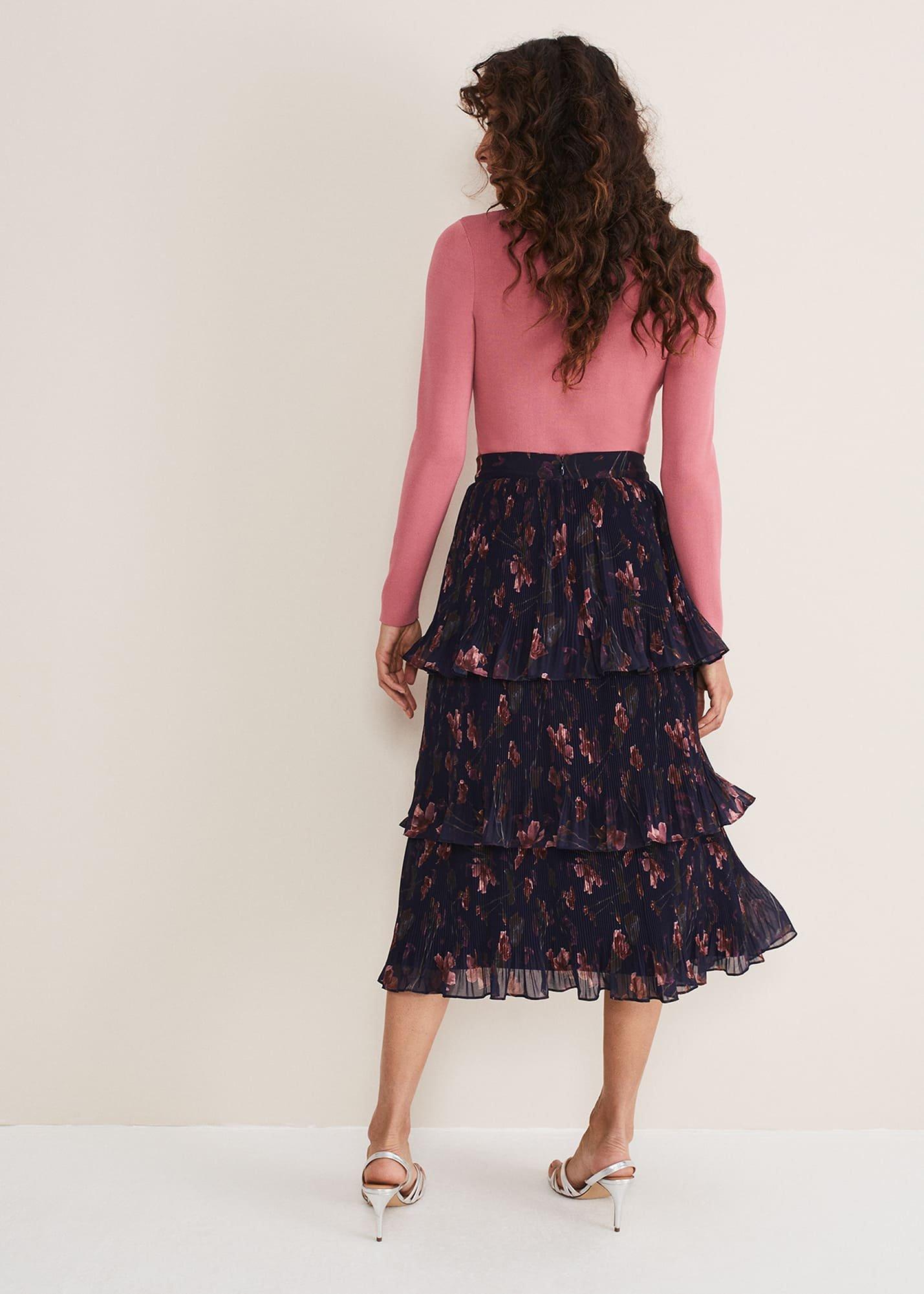 Selena Tiered Printed Skirt