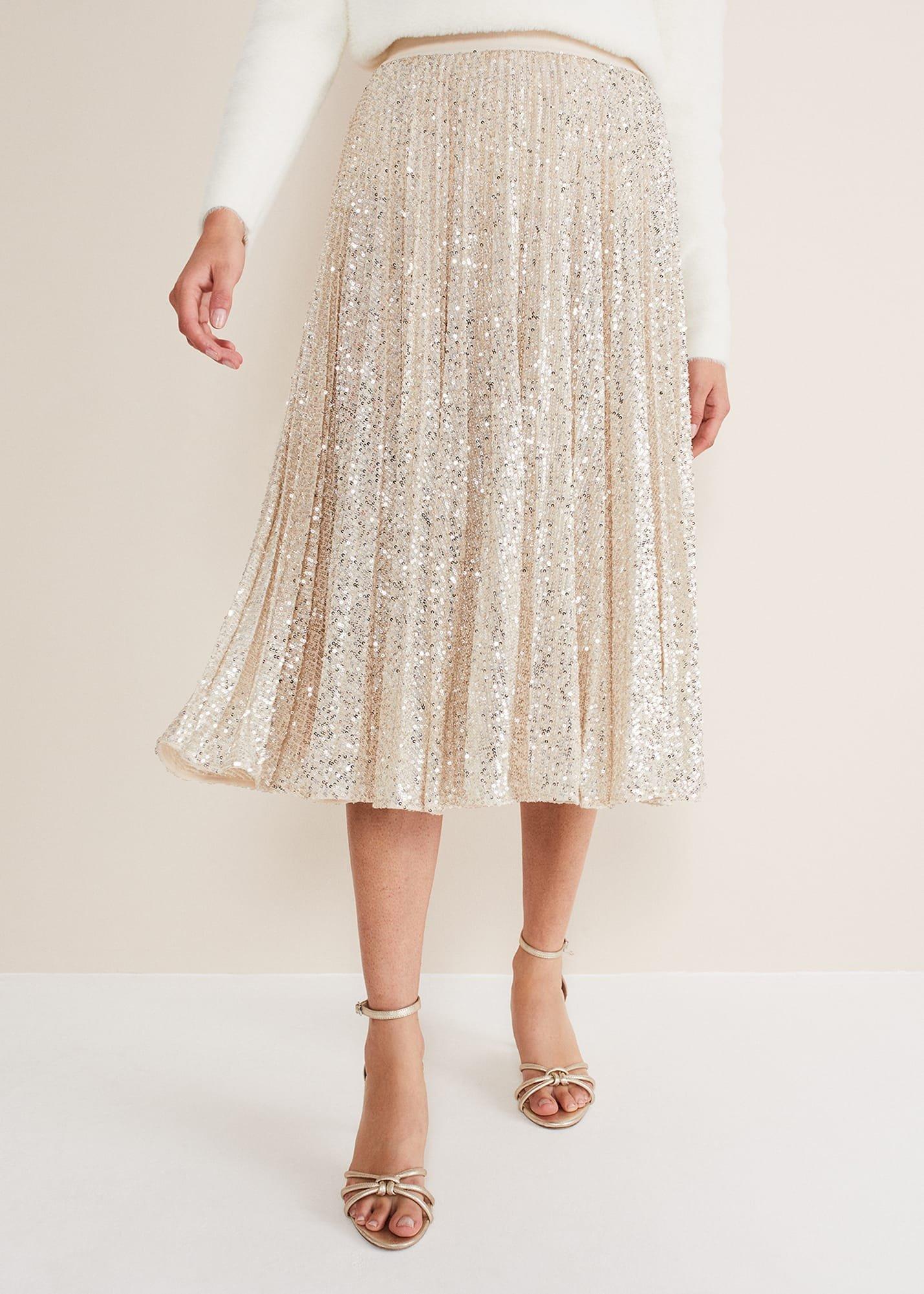 Celeste Sequin Pleat Skirt