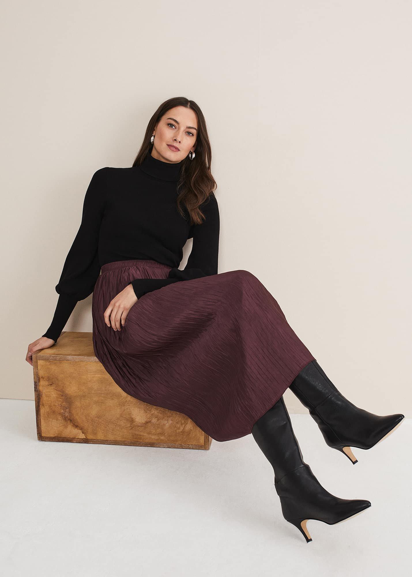 Kate Plisse Midi Skirt
