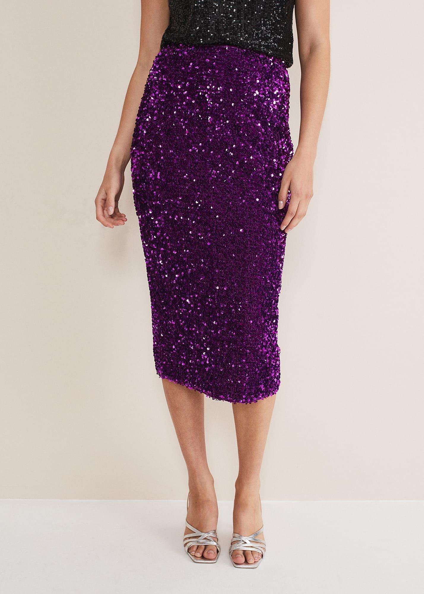 Elvira Sequin Midi Skirt