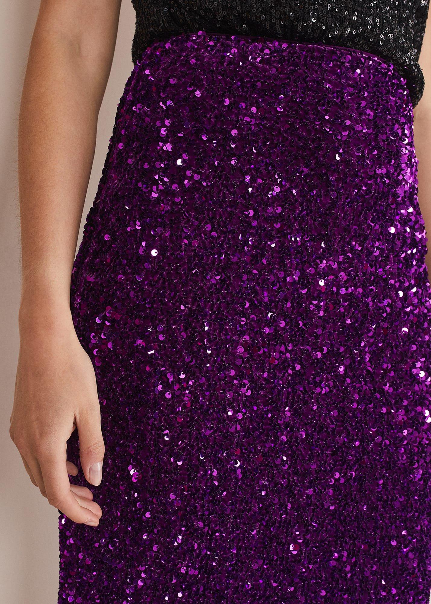 Elvira Sequin Midi Skirt