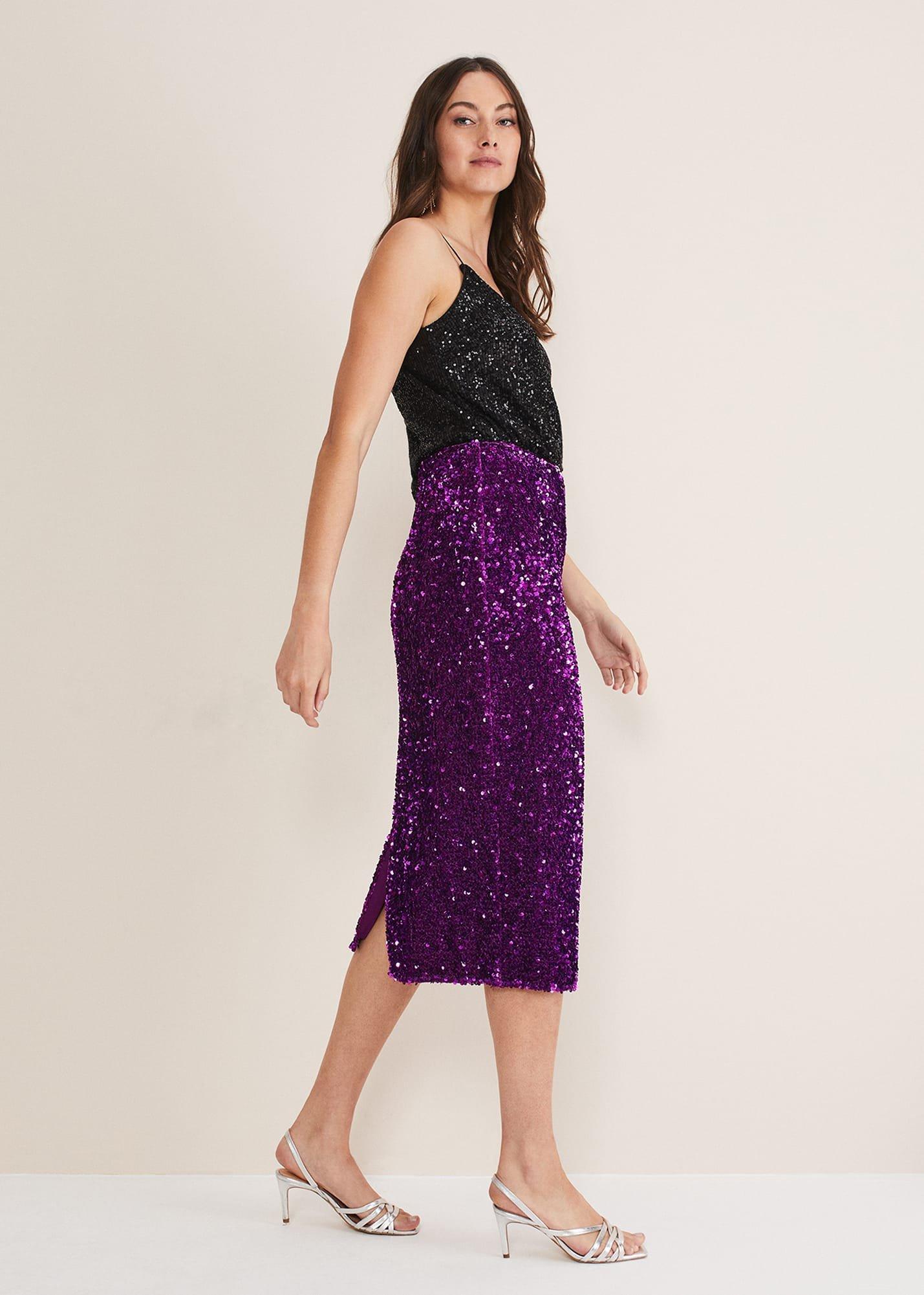 Elvira Sequin Midi Skirt