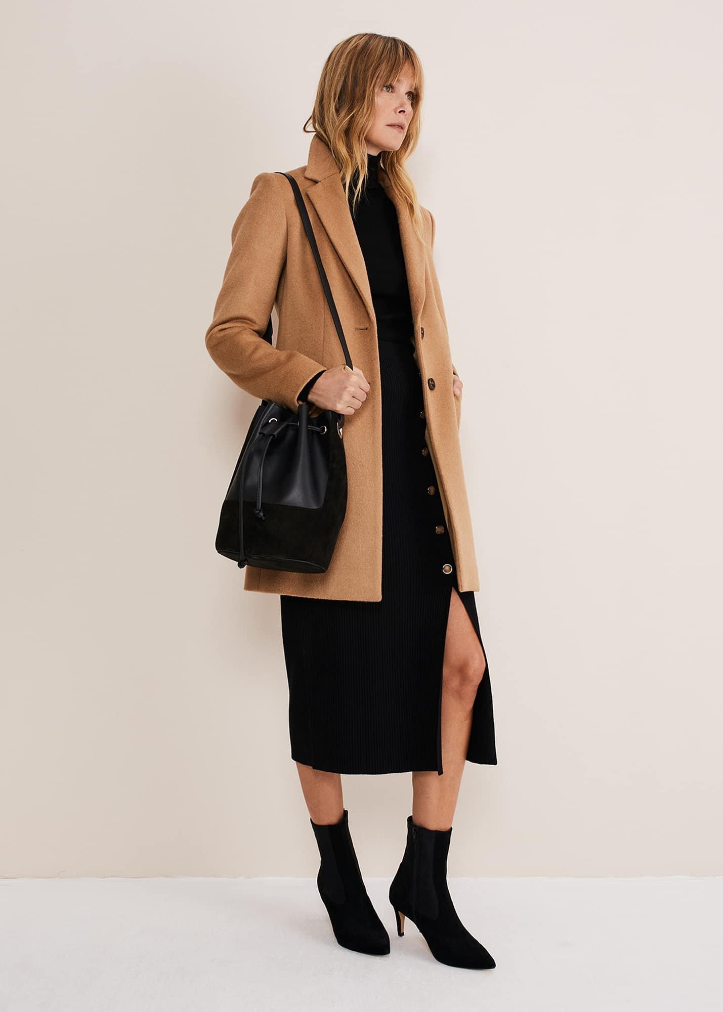 Irina Ribbed Button Detail Knit Skirt