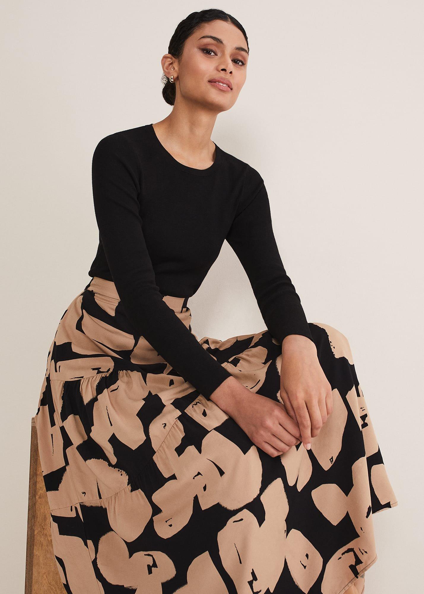 Luana Geo Print Midi Skirt