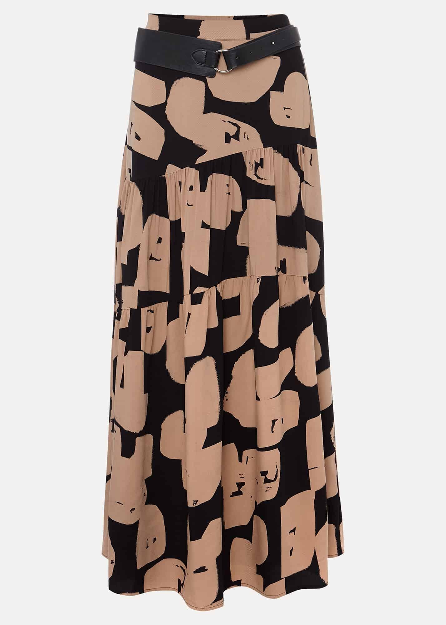 Luana Geo Print Midi Skirt