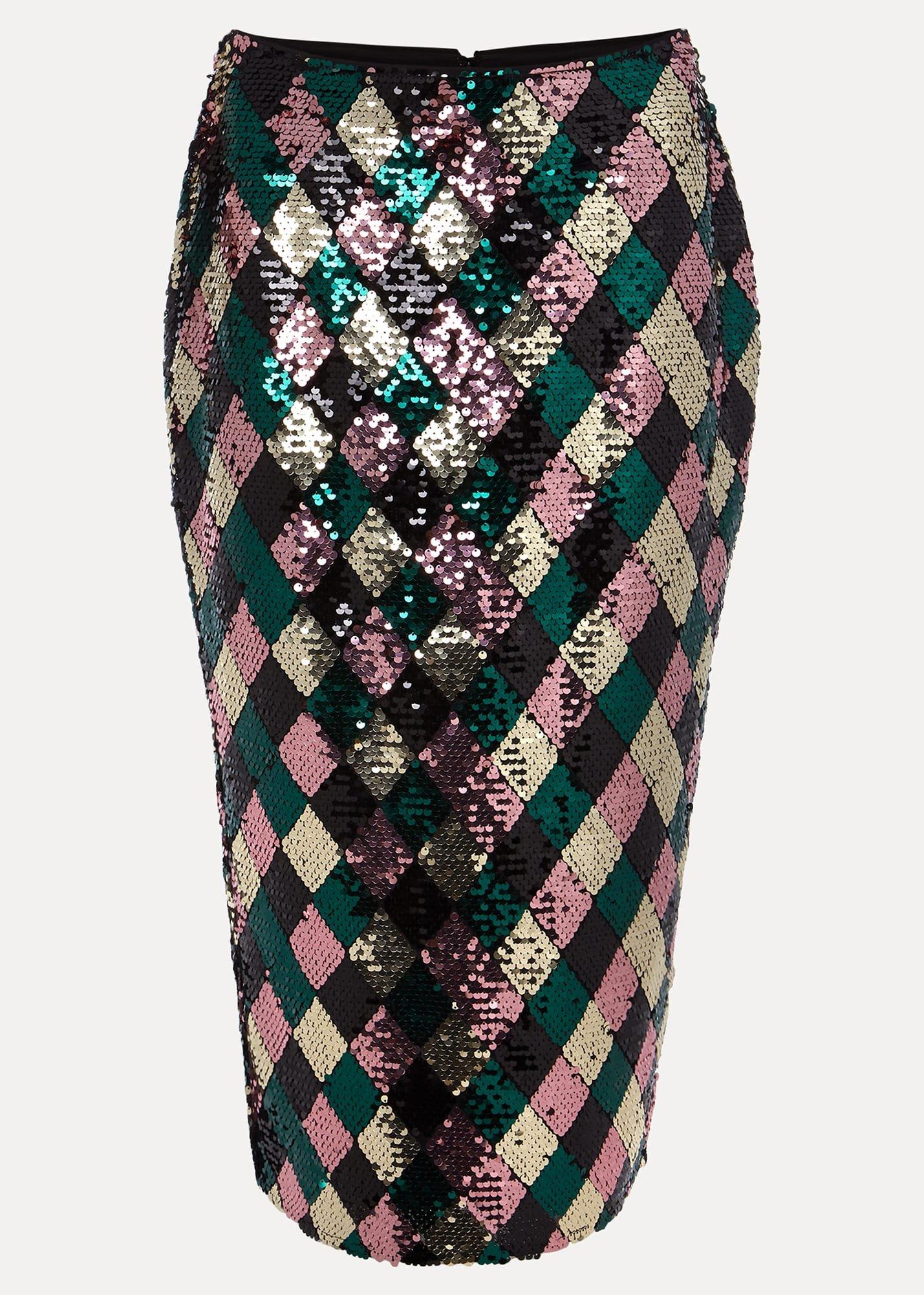 Mari Diamond Sequin Midi Skirt Co-Ord