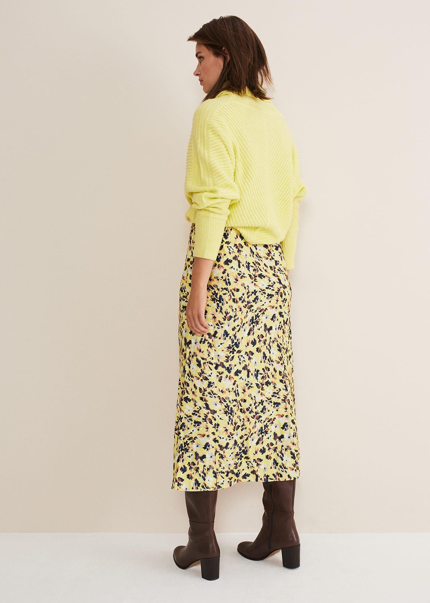 Blaire Floral Satin Slip Skirt