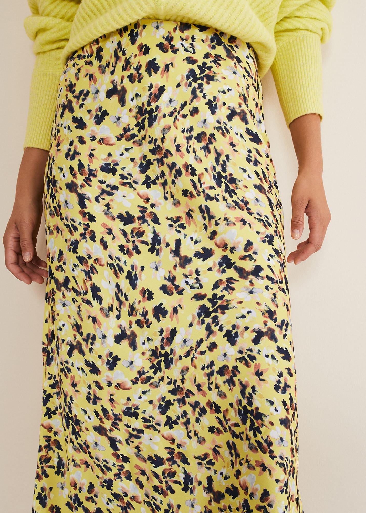 Blaire Floral Satin Slip Skirt