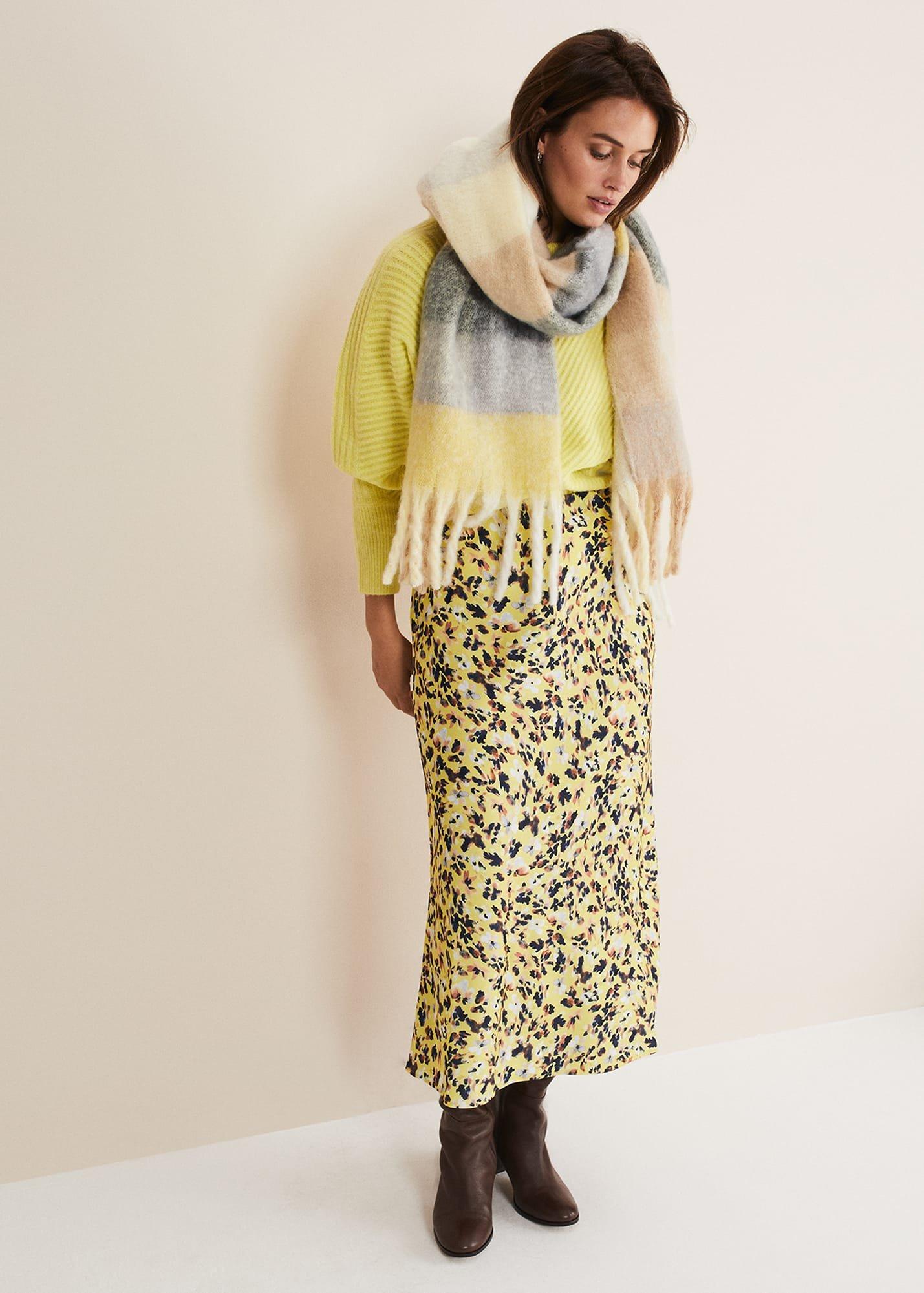 Blaire Floral Satin Slip Skirt