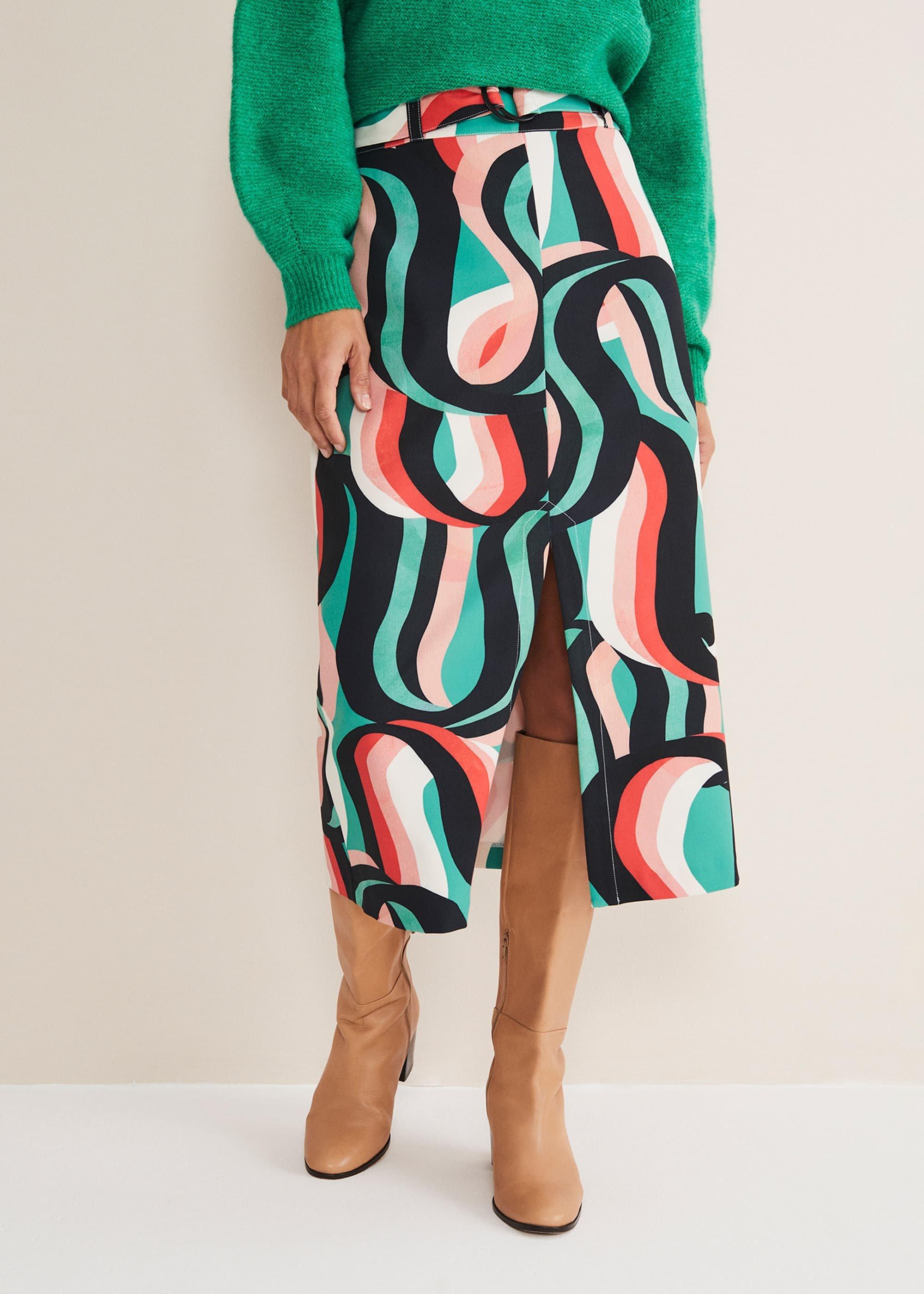 Nathalie Swirl Midi Skirt