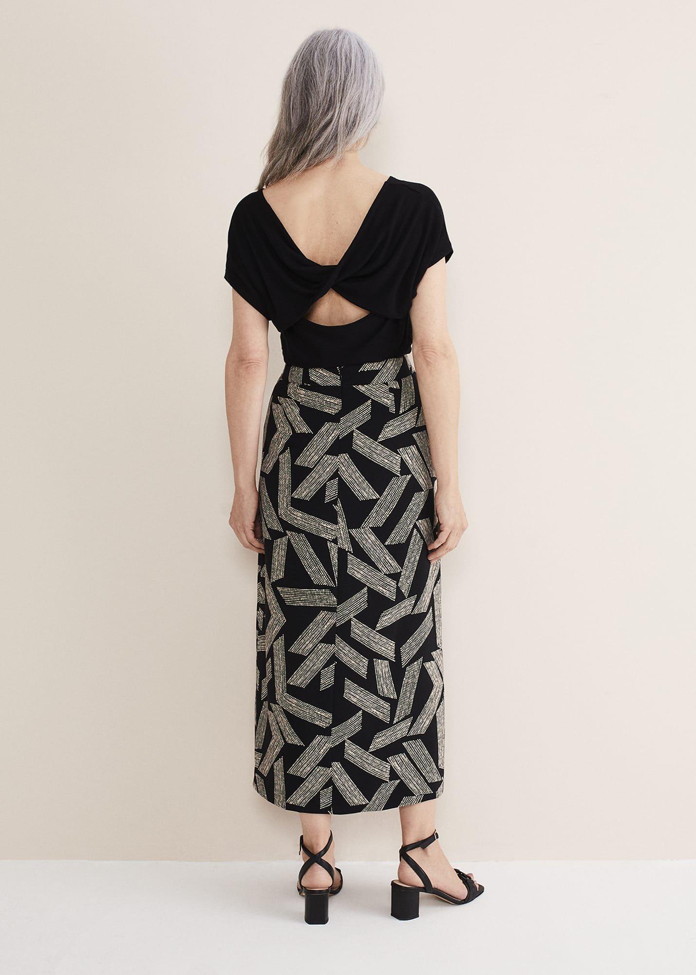 Hatty Diagonal Dot Wrap Skirt