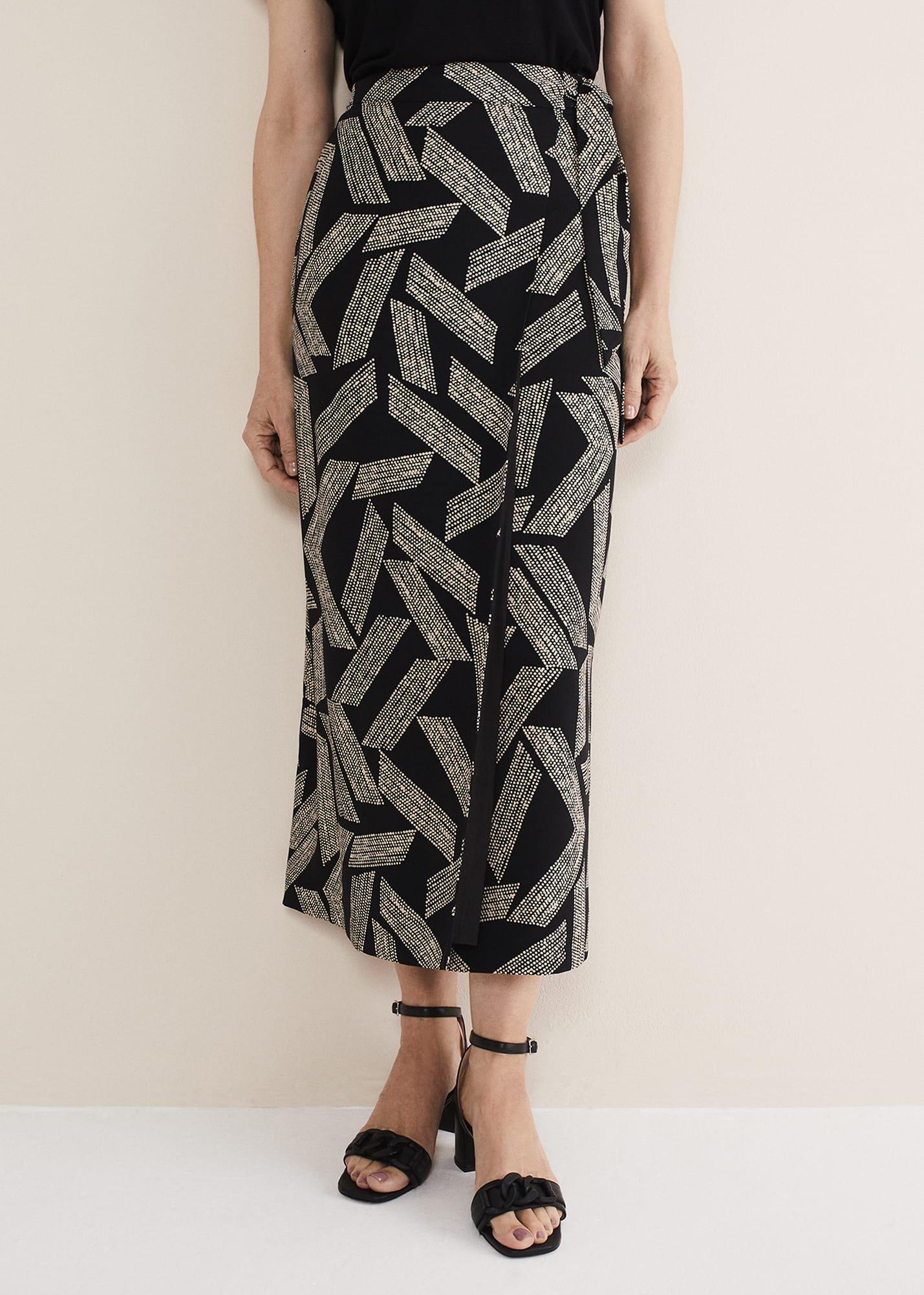 Hatty Diagonal Dot Wrap Skirt